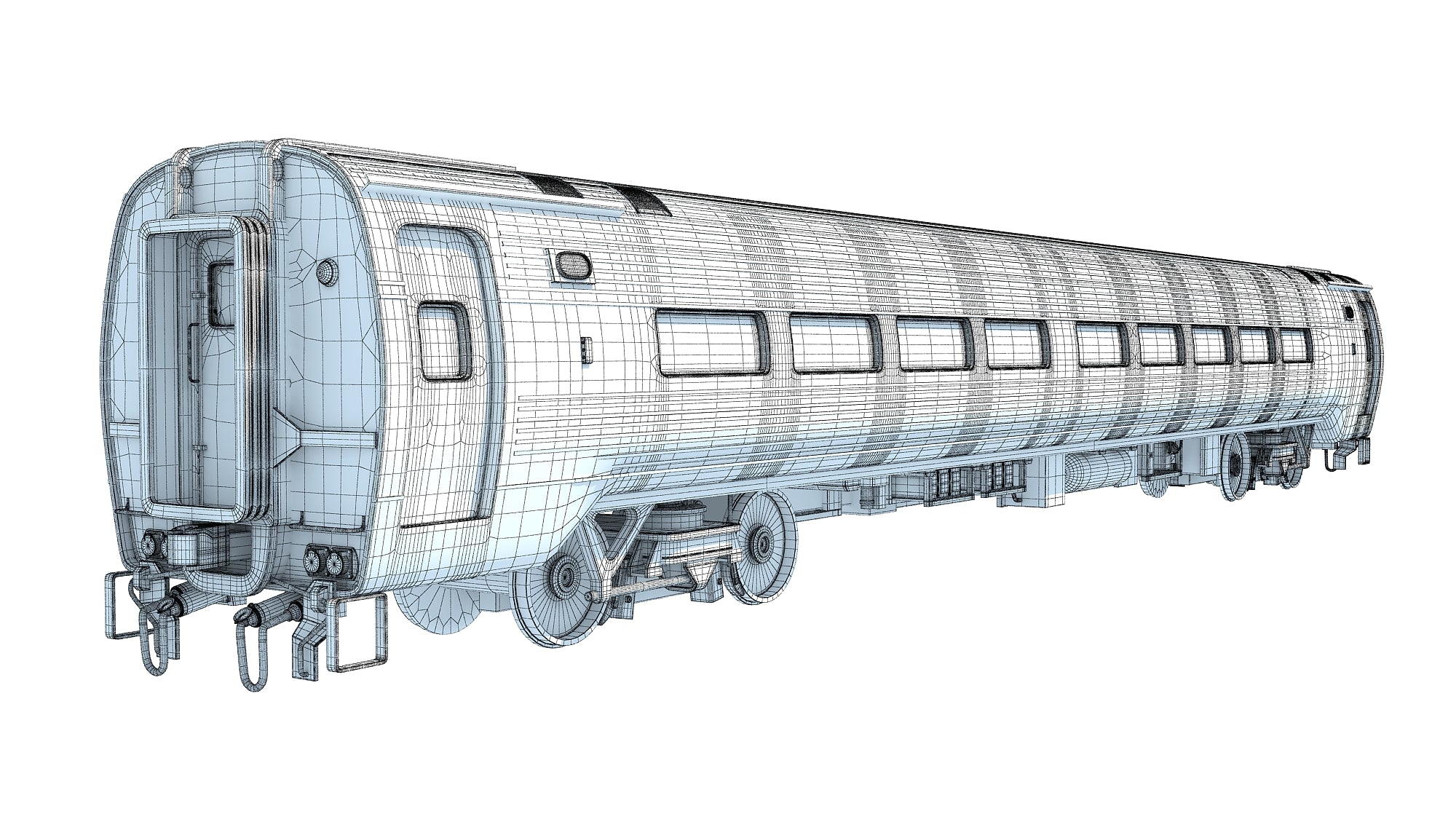 Passenger Train Car 3D Model