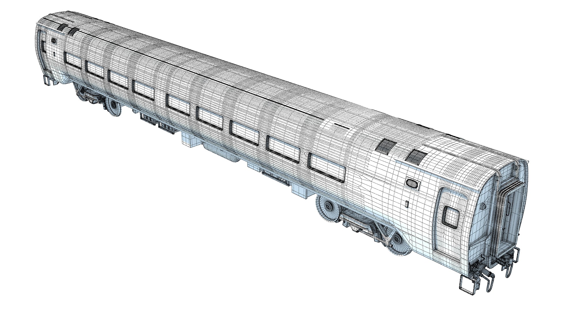 Passenger Train Car 3D Model