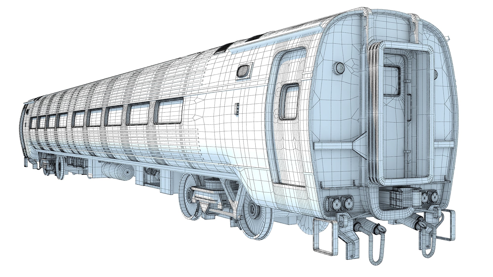 Passenger Train Car 3D Model