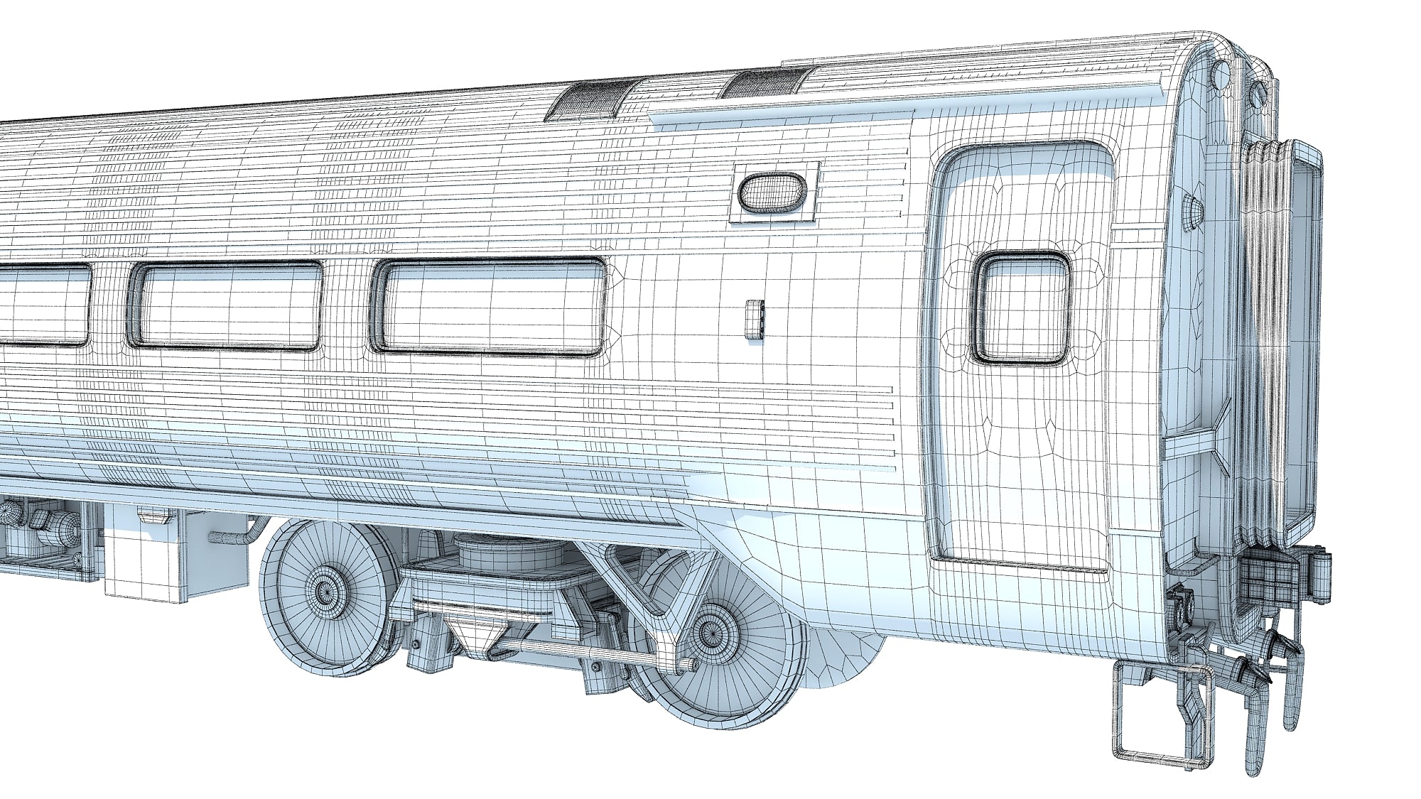 Passenger Train Car 3D Model