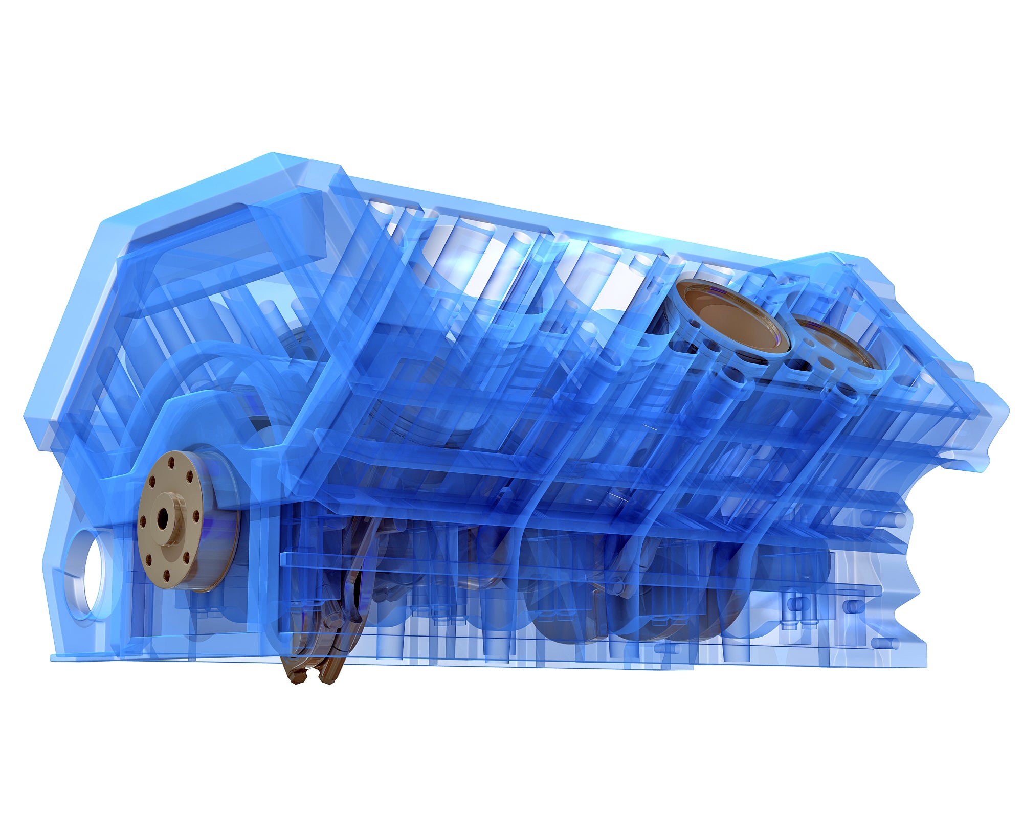 V8 Engine with Interior Parts
