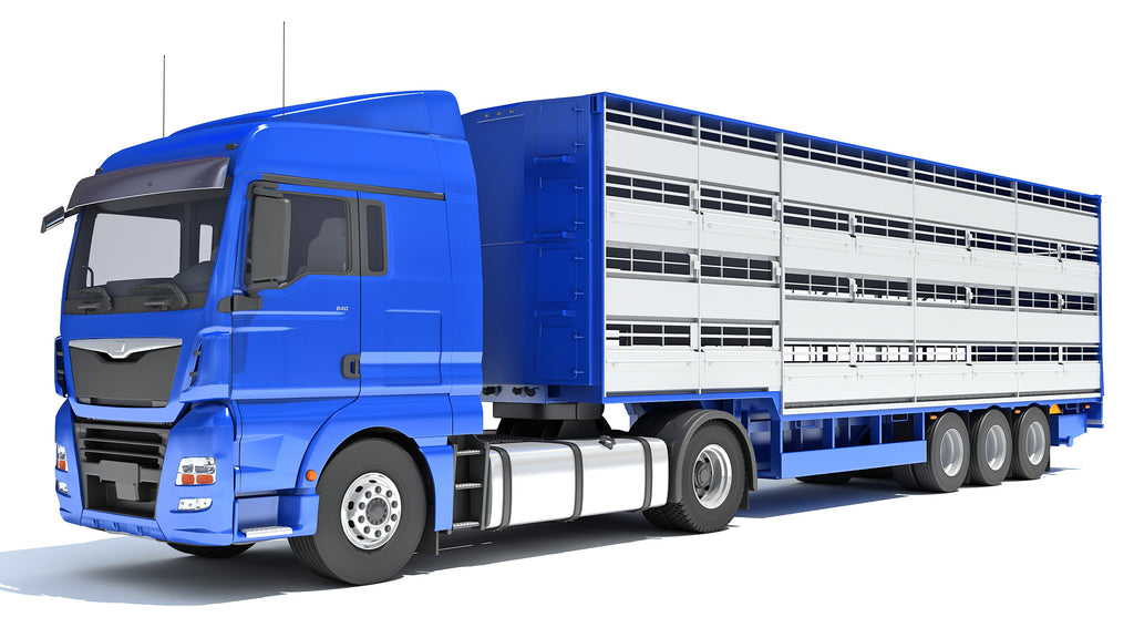 Truck with Animal Transporter Trailer