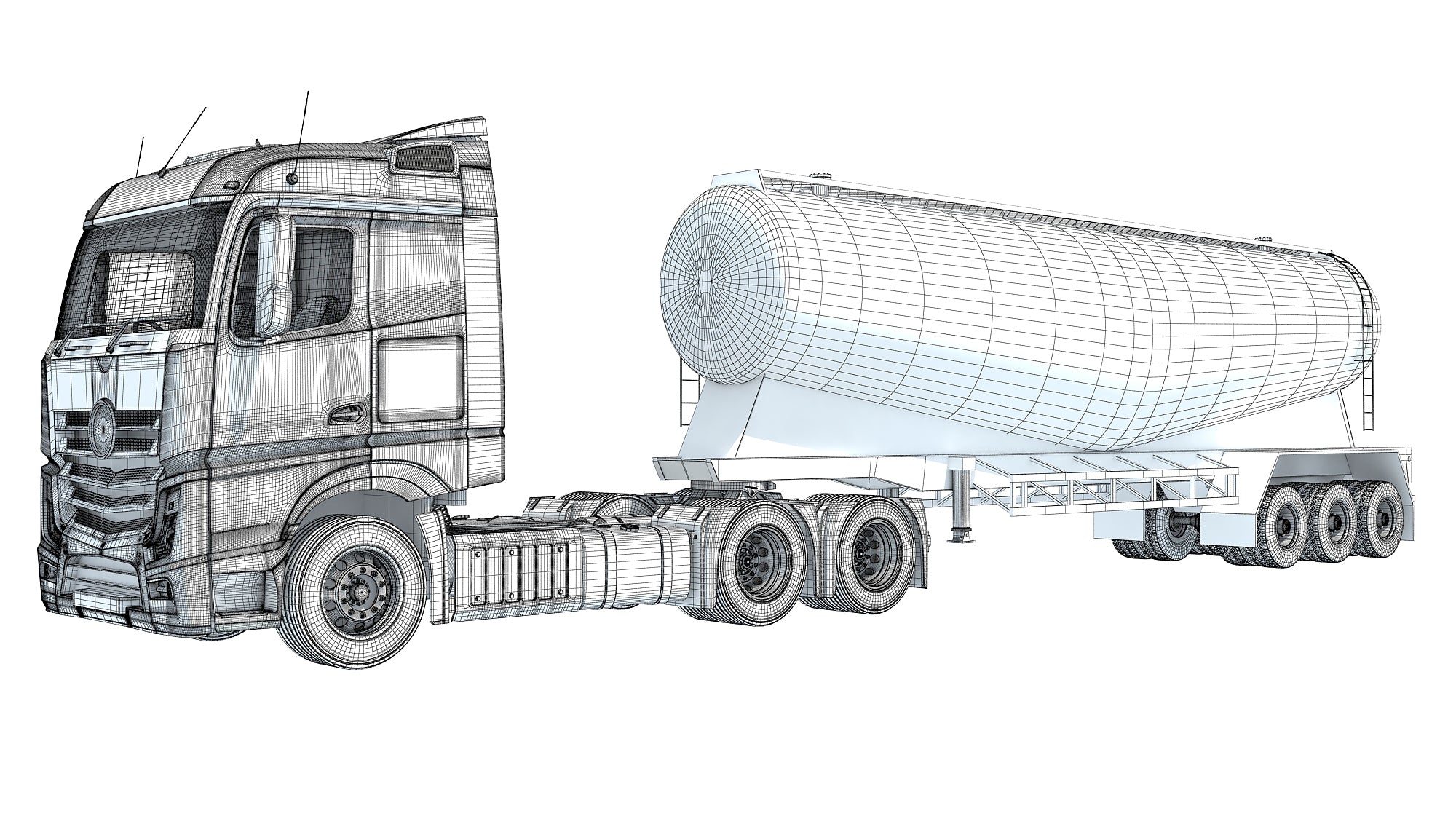 Truck with Tank Trailer