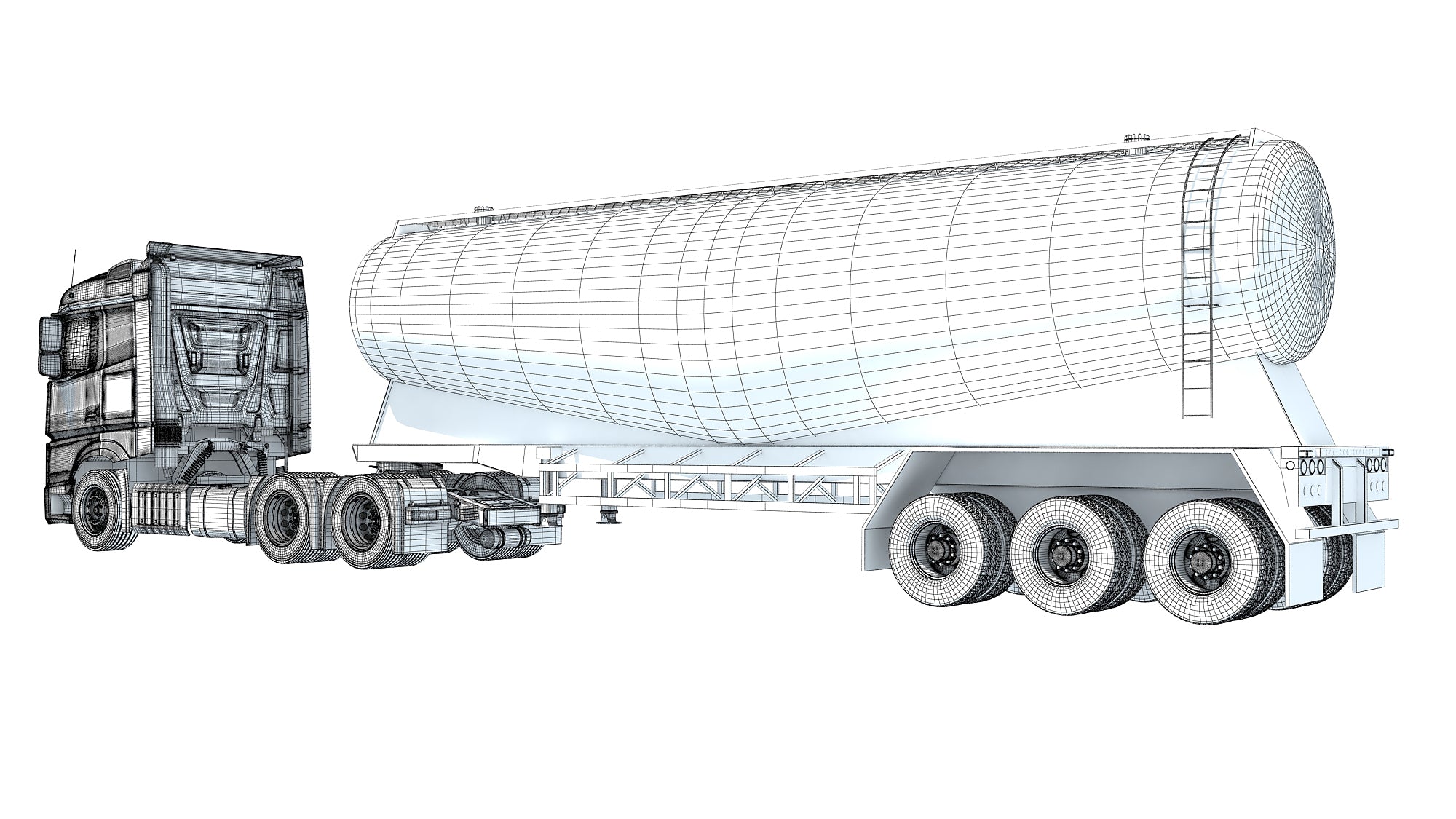 Truck with Tank Trailer