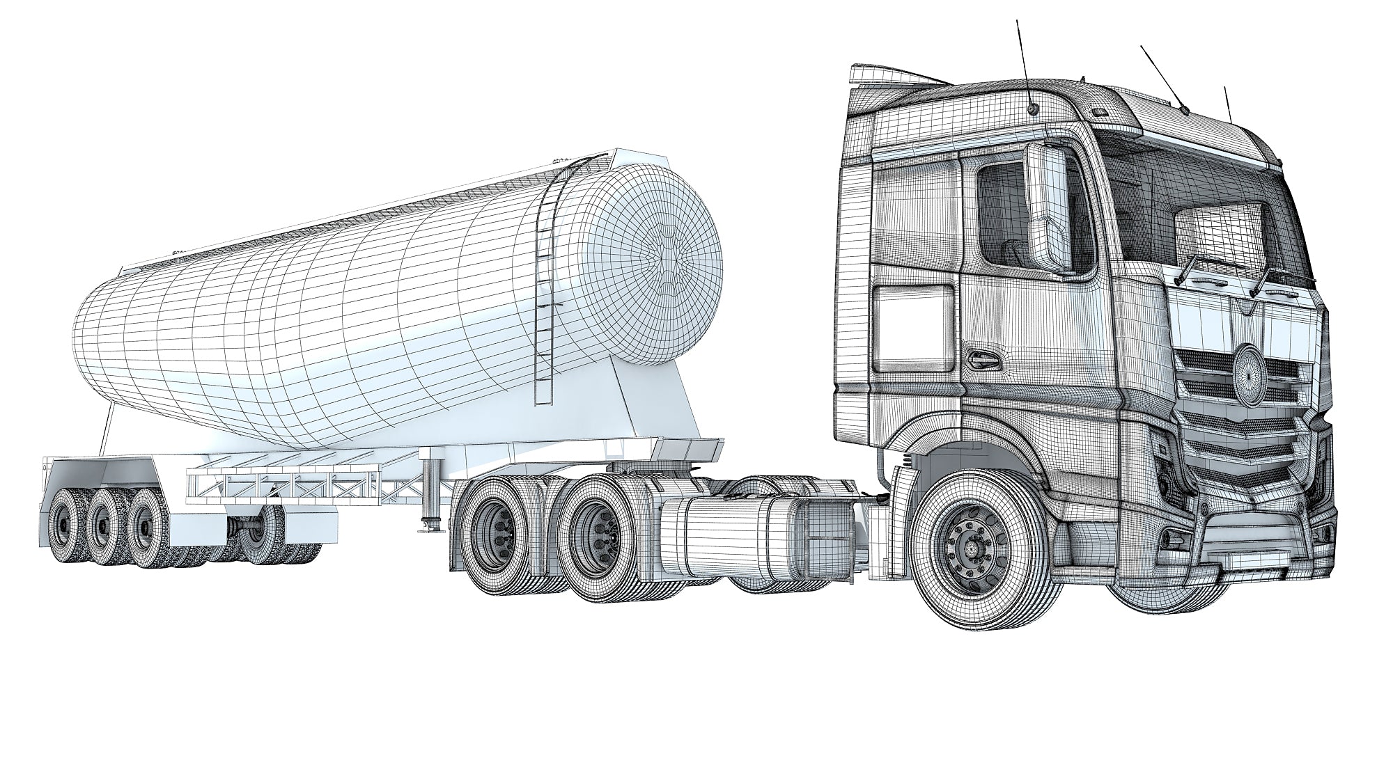 Truck with Tank Trailer