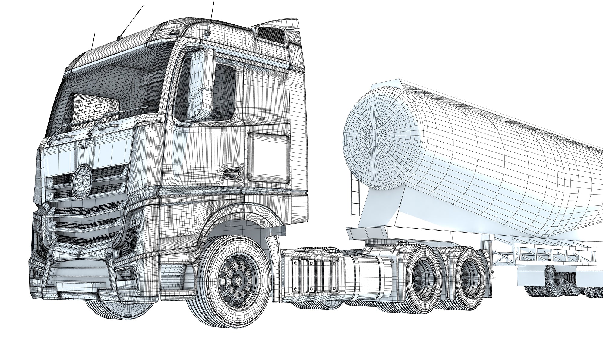 Truck with Tank Trailer