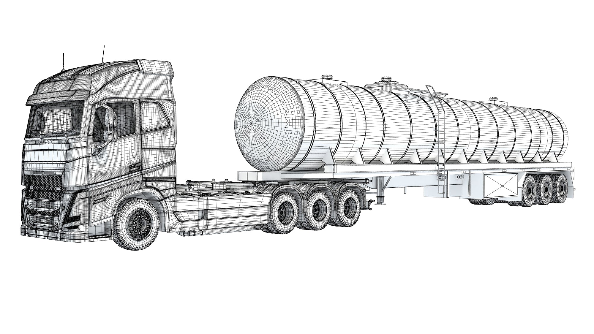 Truck with Tank Semitrailer