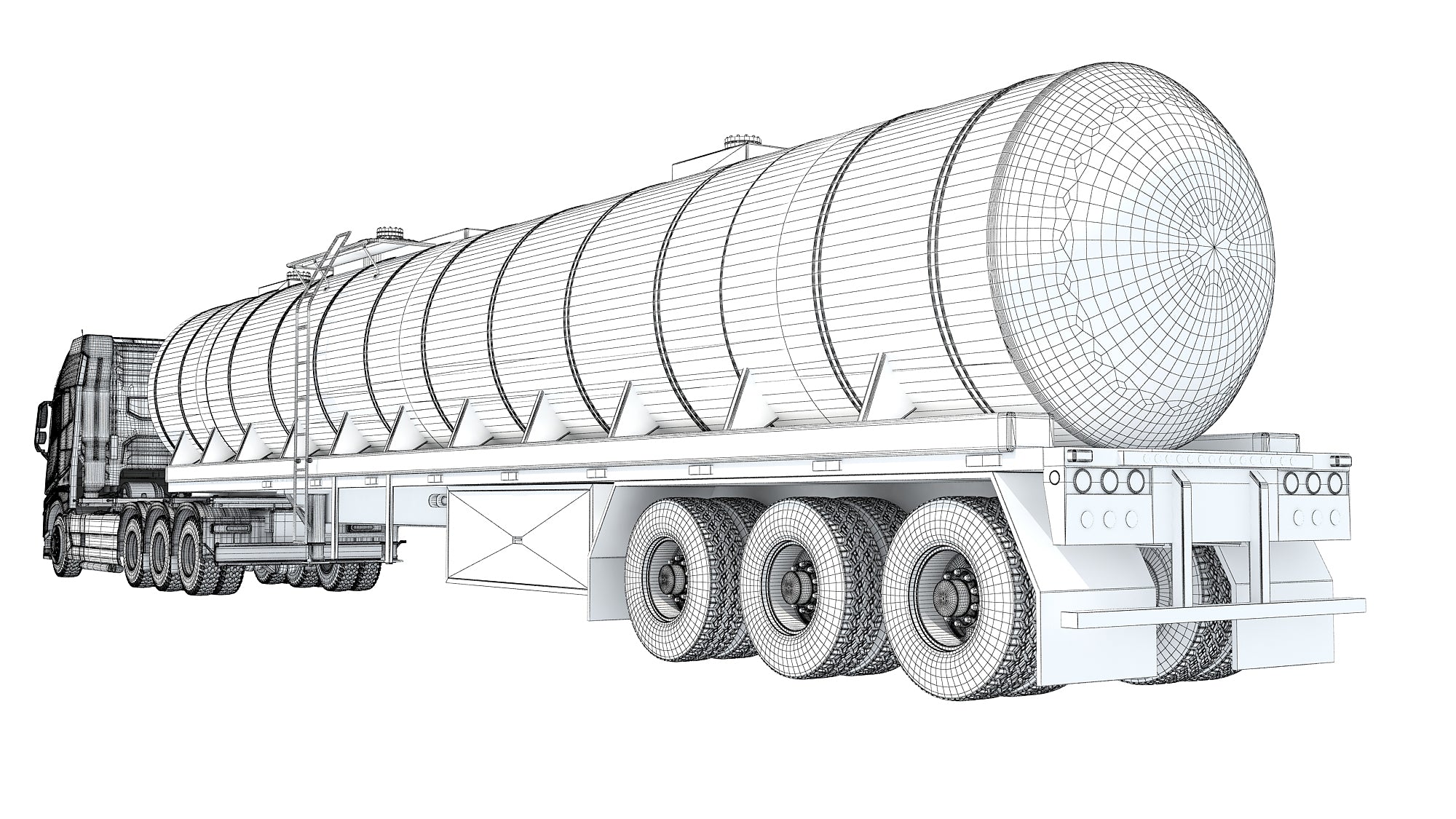 Truck with Tank Semitrailer