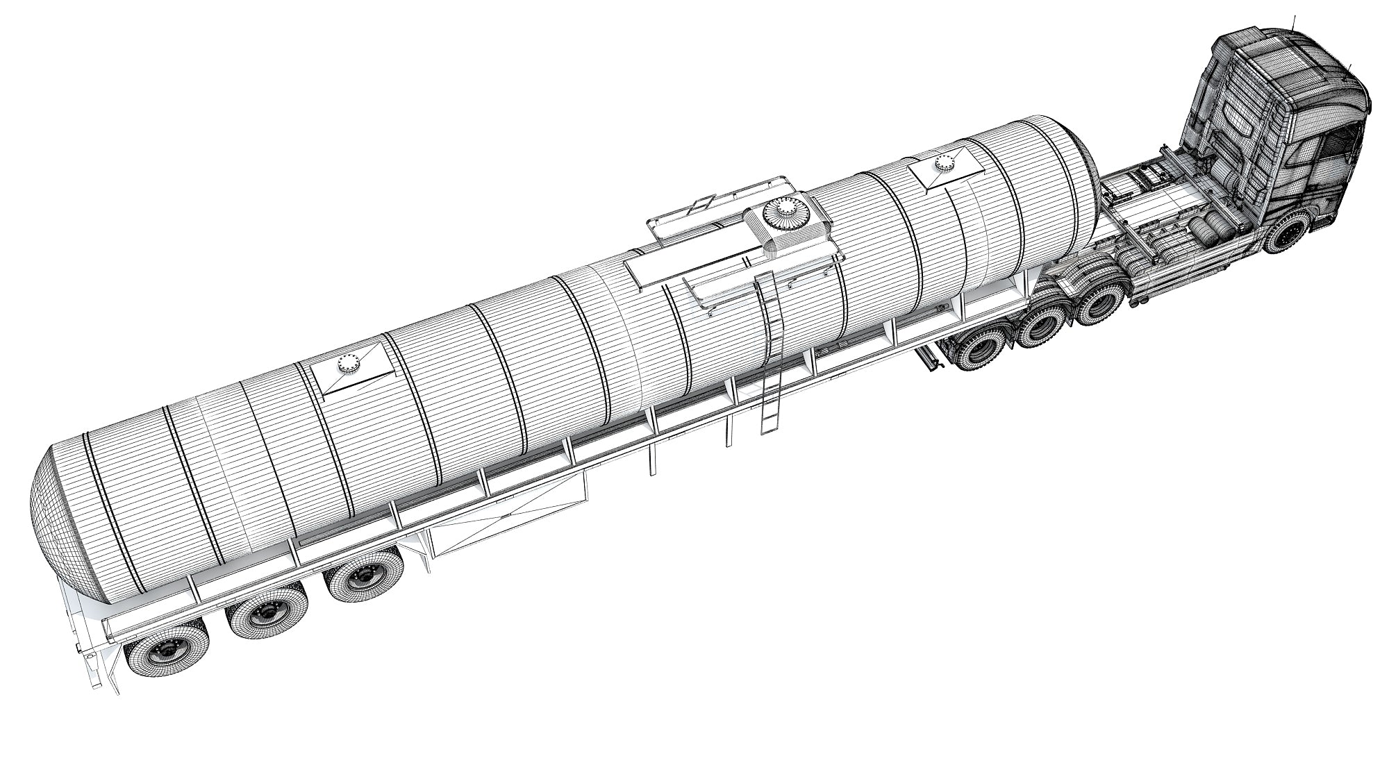 Truck with Tank Semitrailer