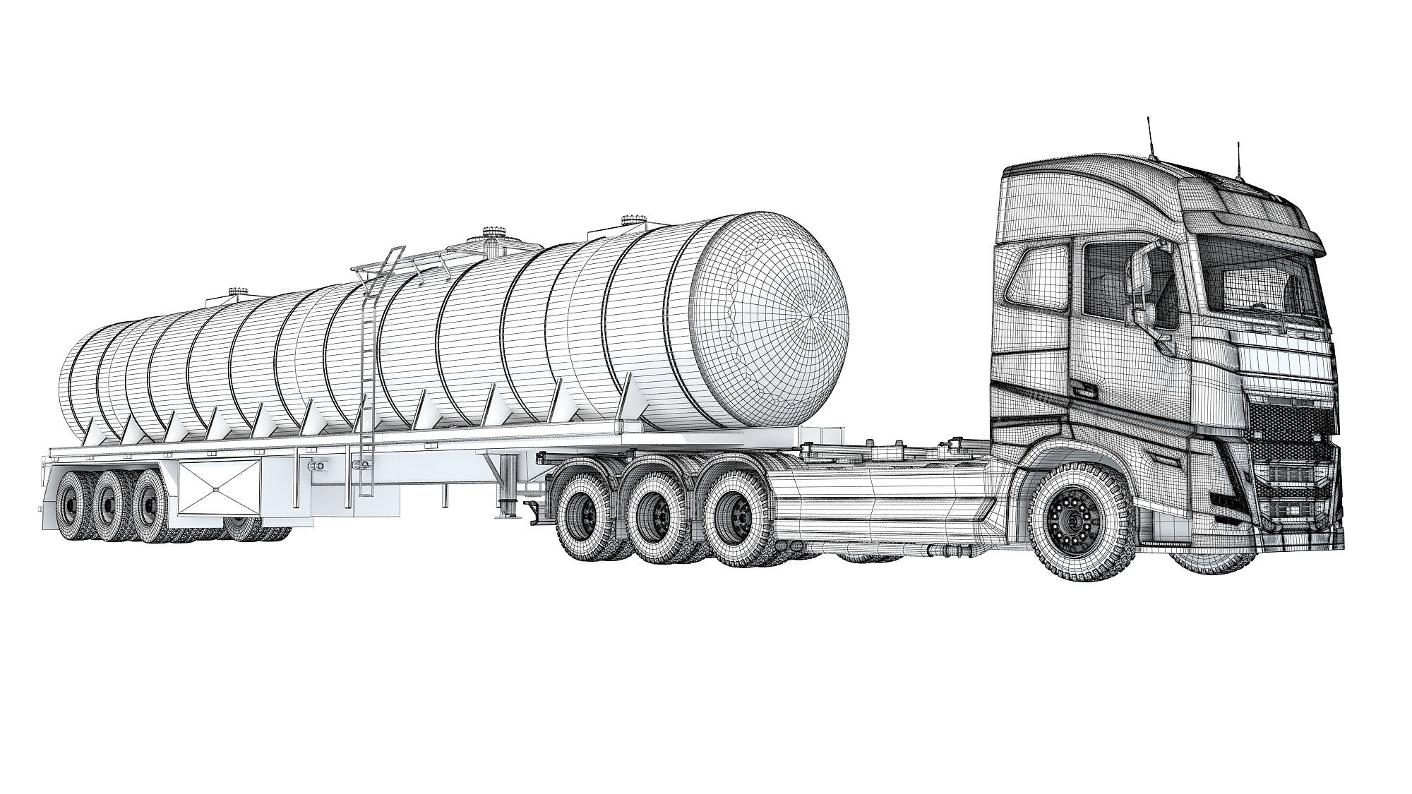 Truck with Tank Semitrailer