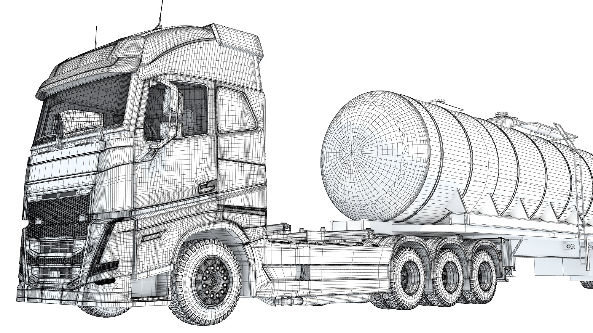 Truck with Tank Semitrailer