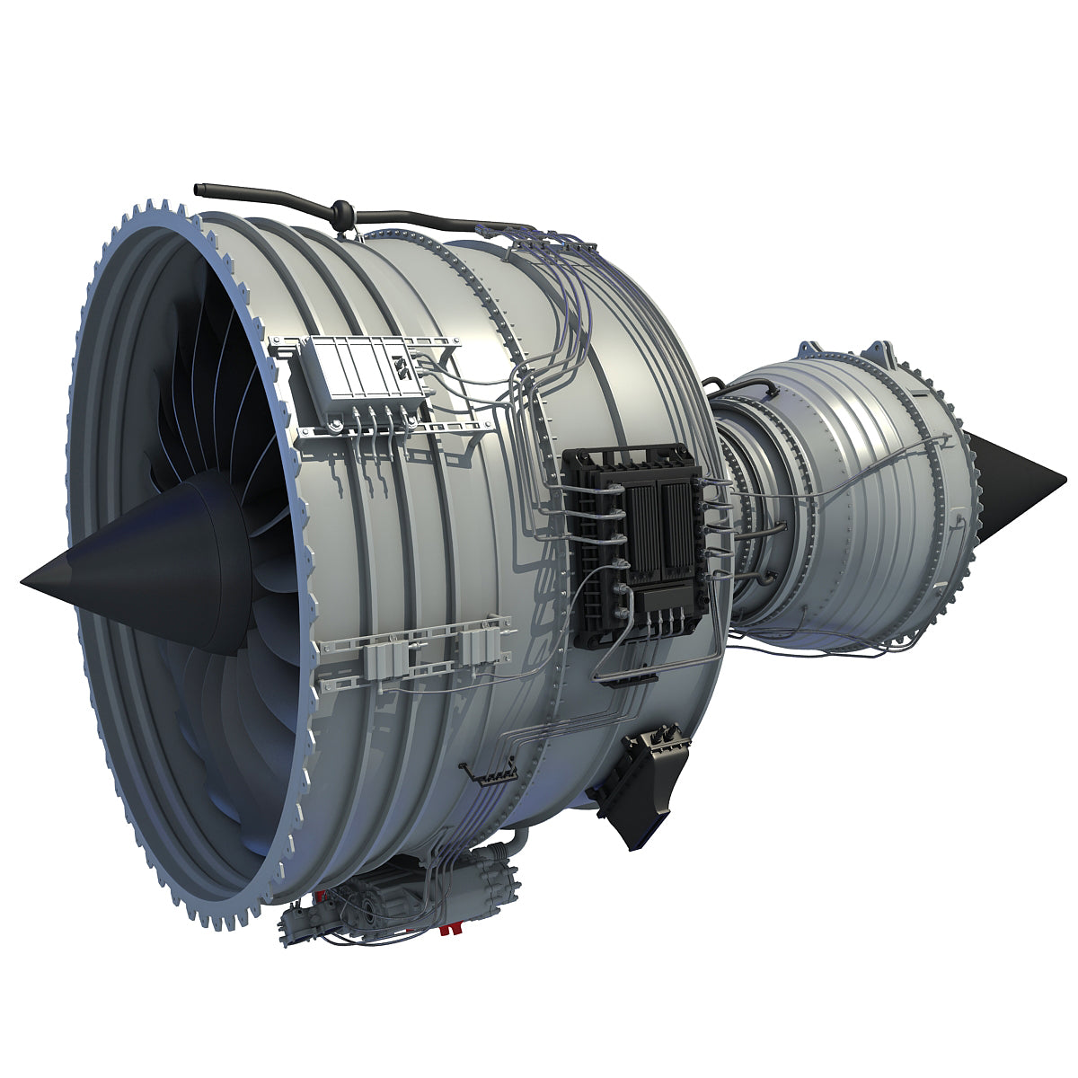 3D Aircraft Jet Turbofan Engine Model