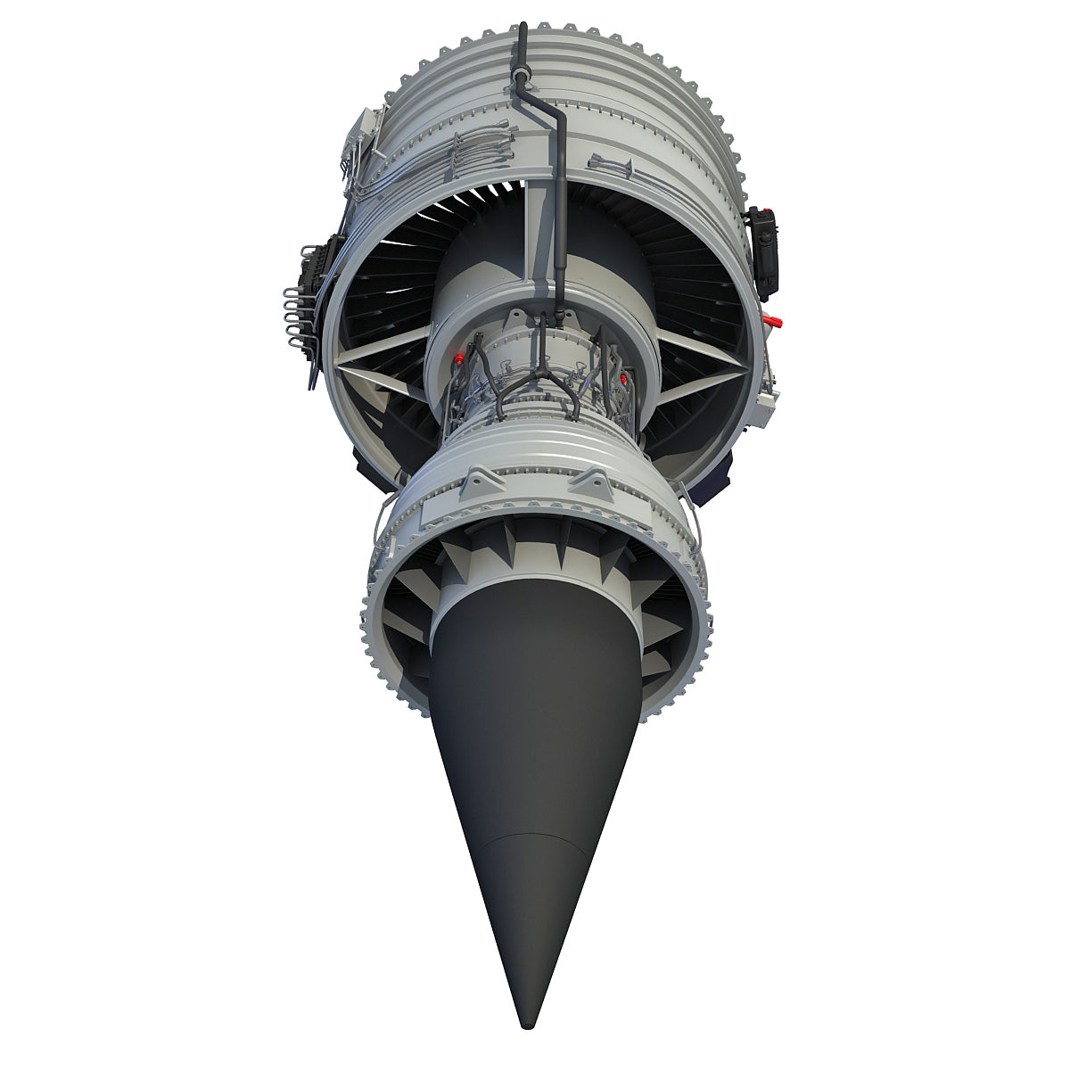 3D Aircraft Jet Turbofan Engine Model