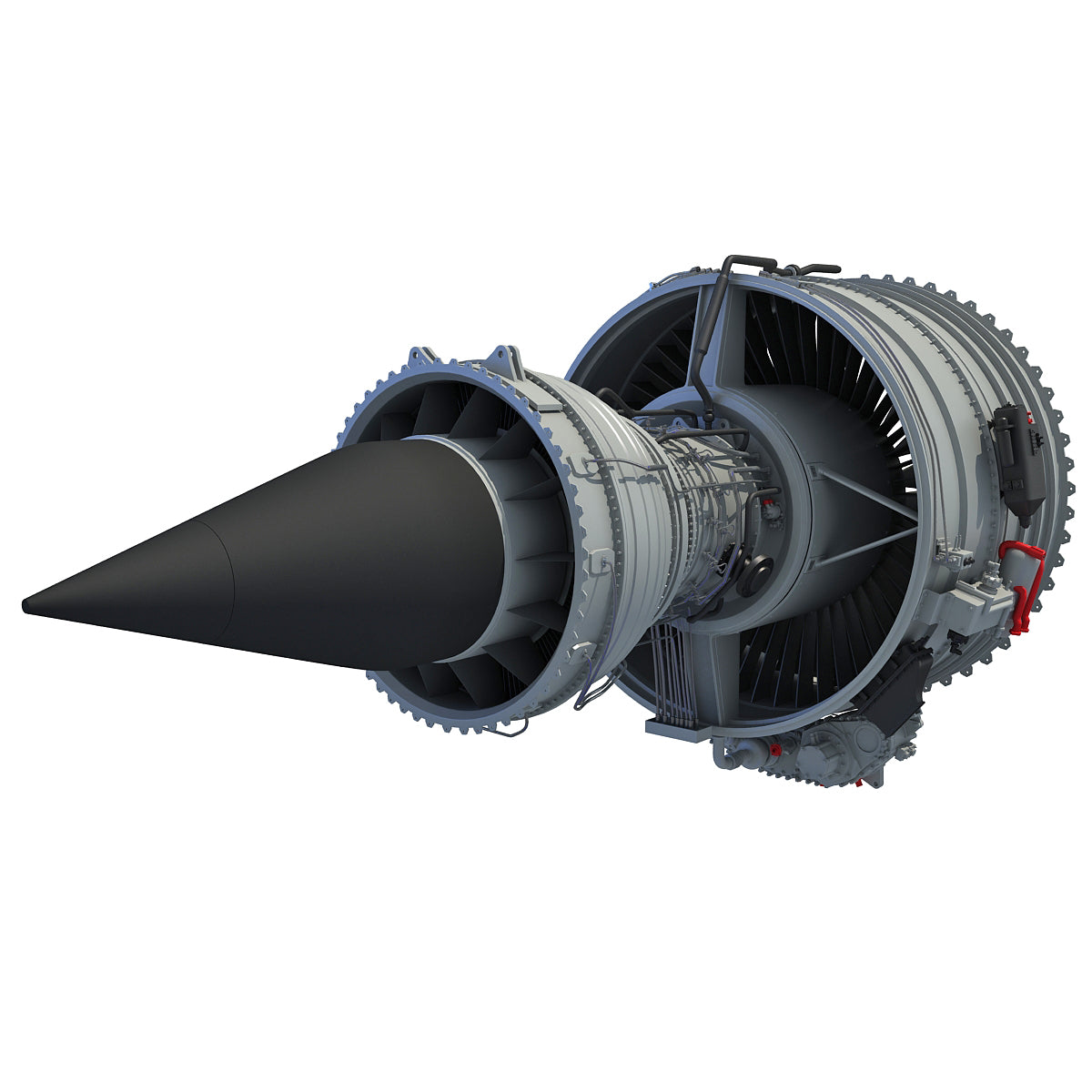 3D Aircraft Jet Turbofan Engine Model