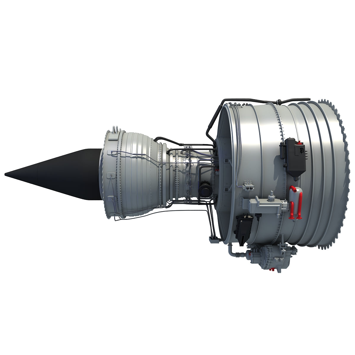 3D Aircraft Jet Turbofan Engine Model