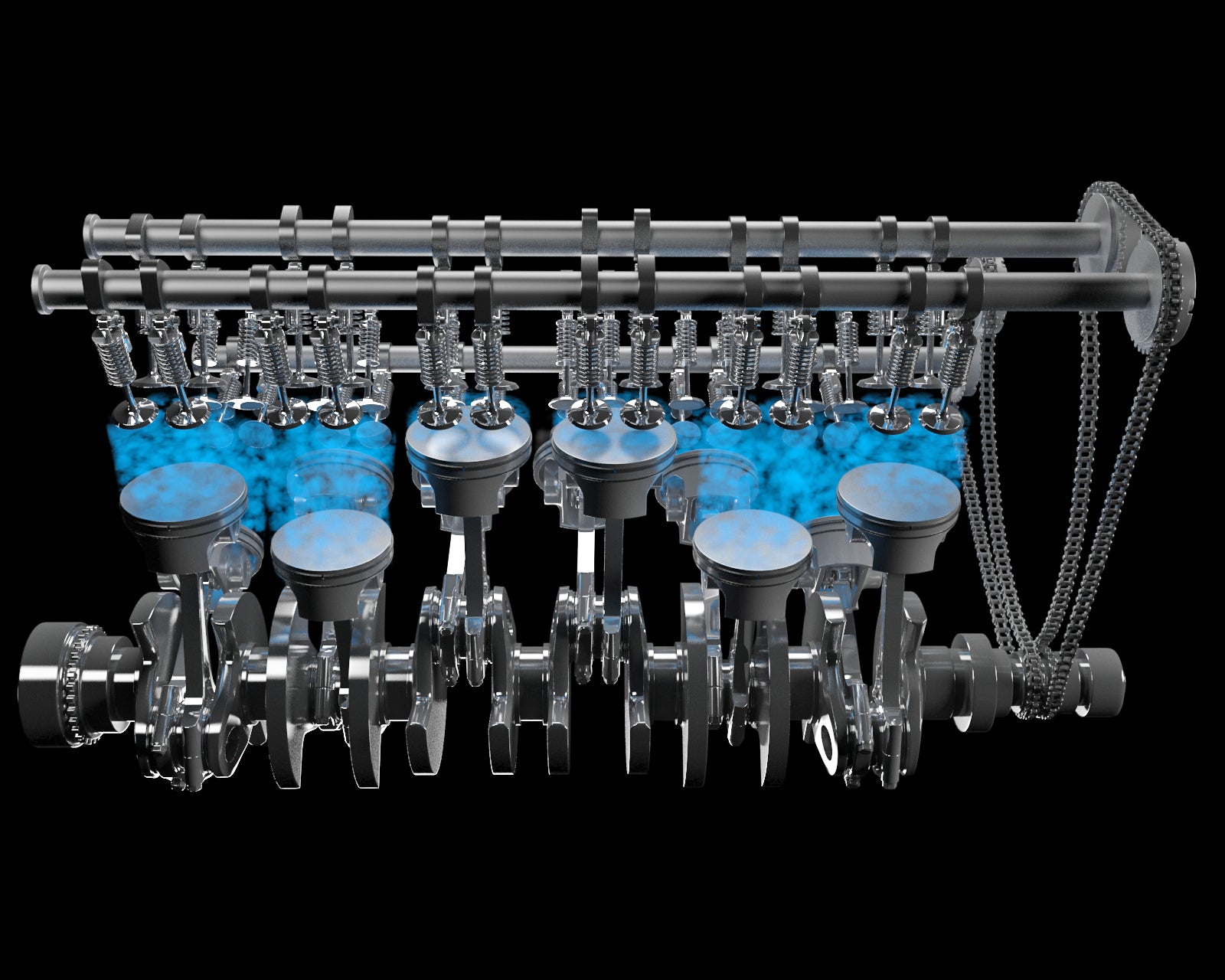 Animated V12 Engine