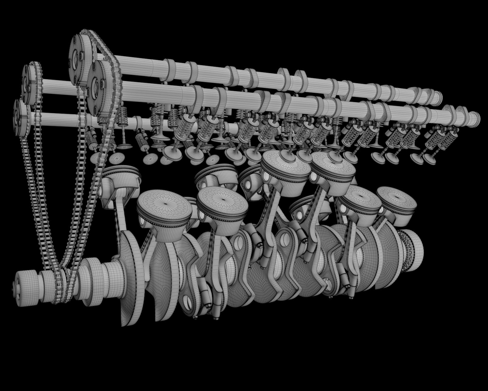 Animated V12 Engine