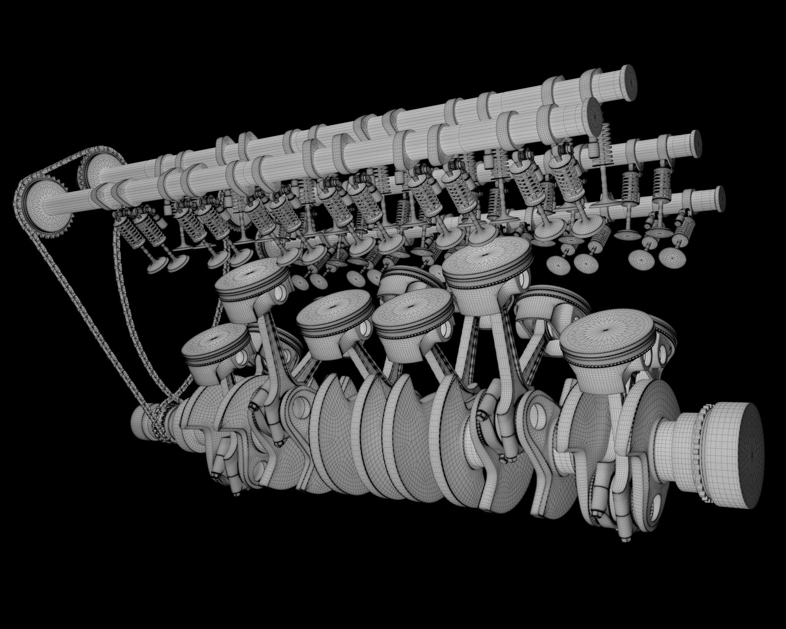Animated V12 Engine