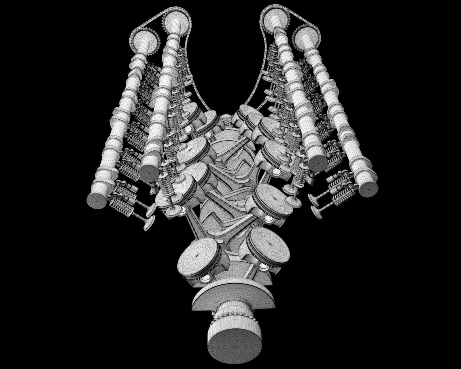 Animated V12 Engine