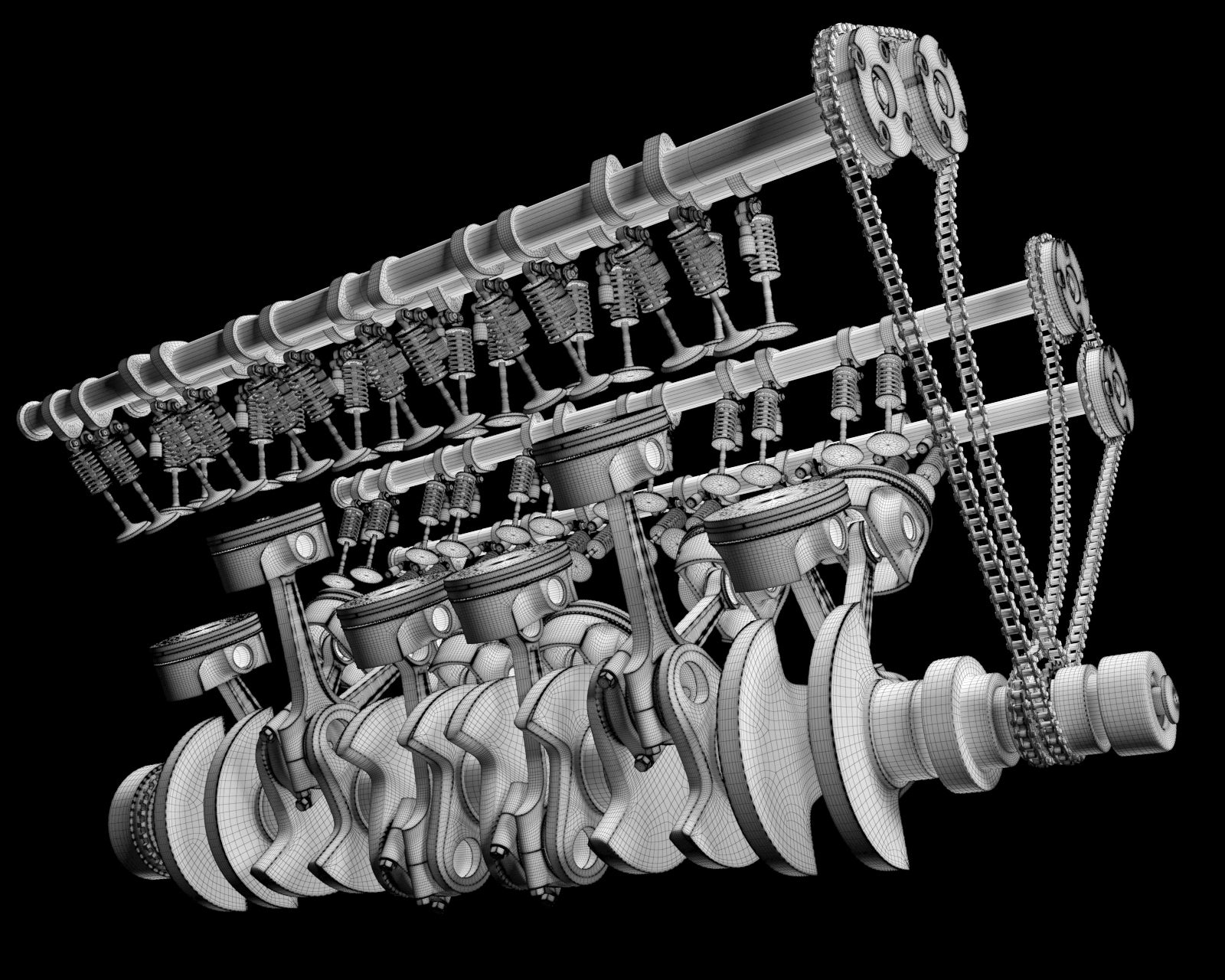 Animated V12 Engine