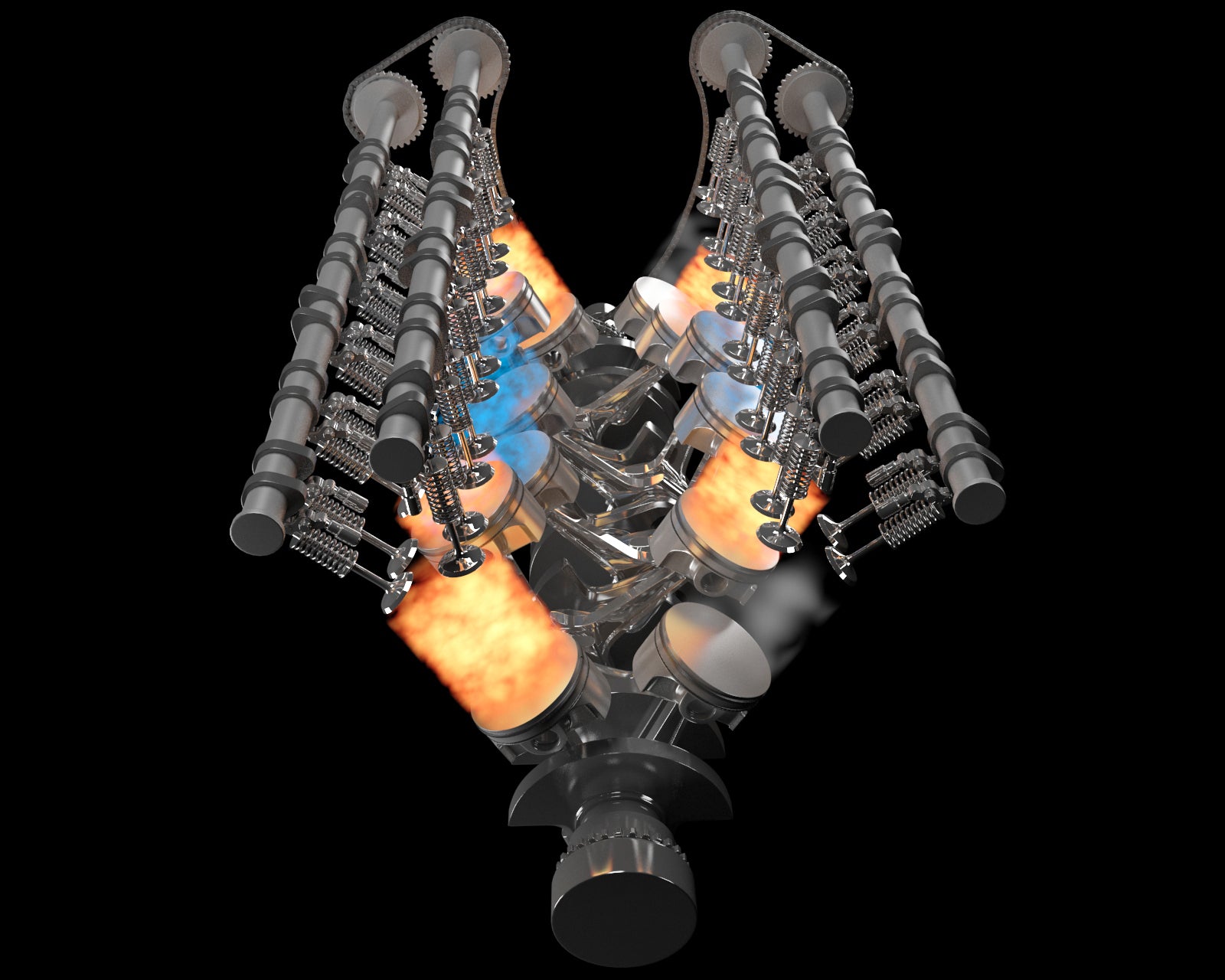 Animated V12 Engine