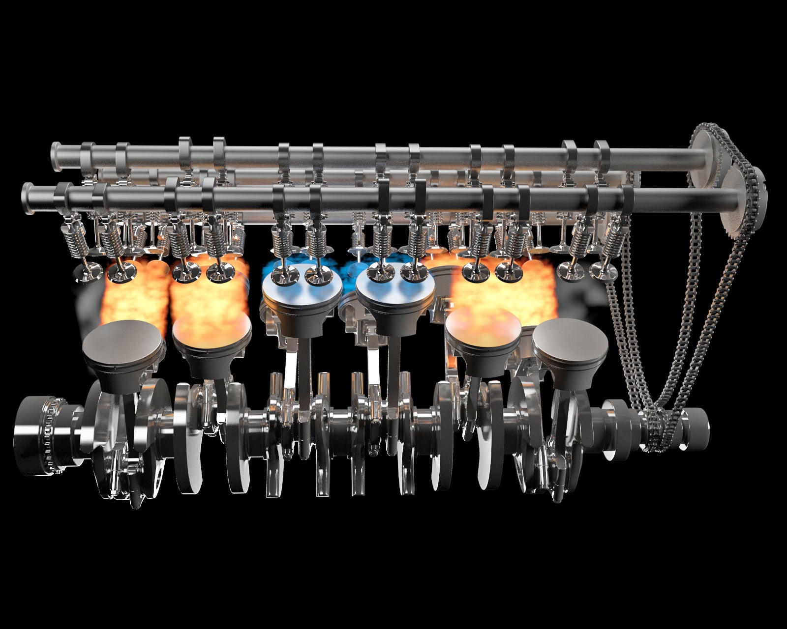 Animated V12 Engine