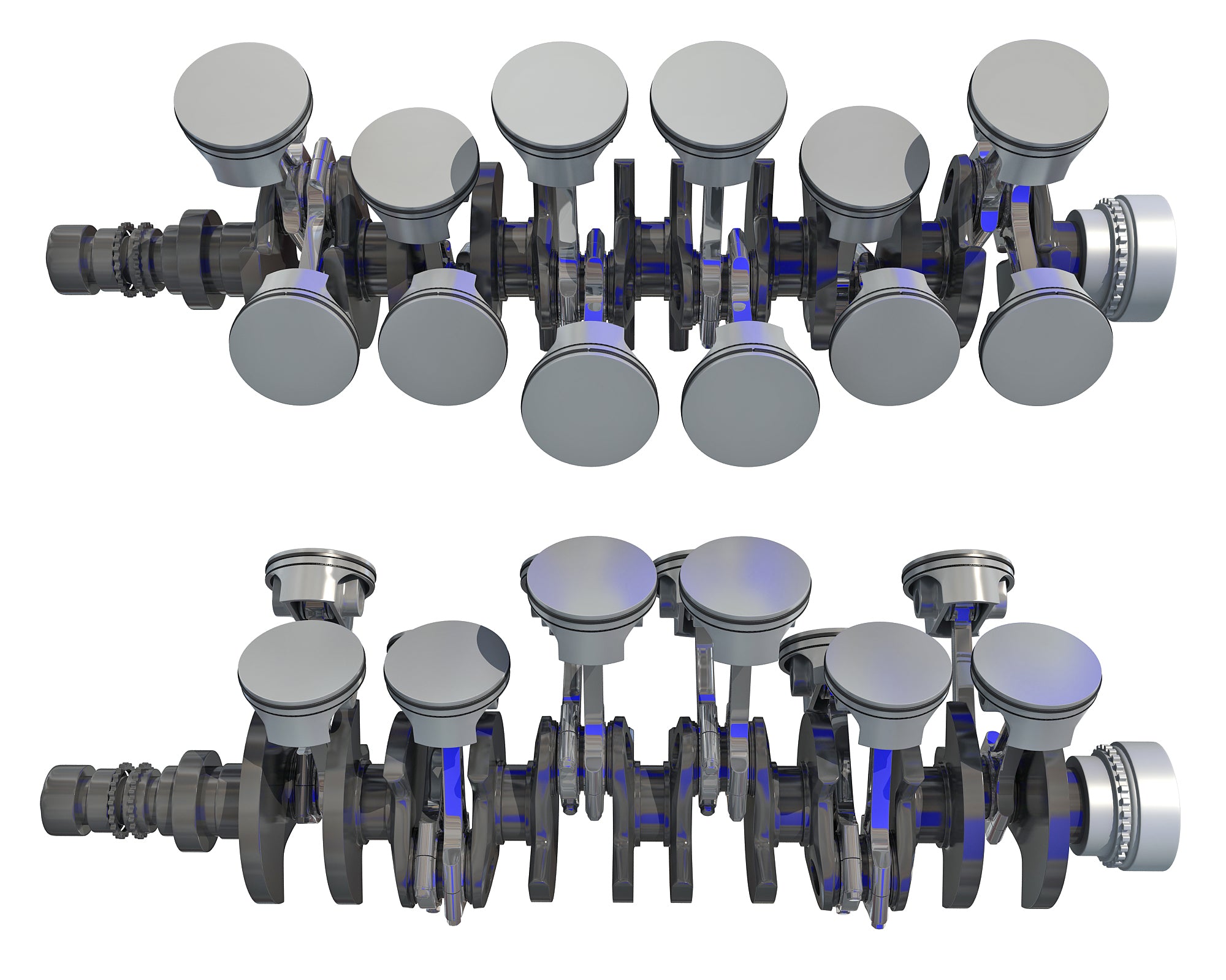 Cutaway Animated V12 Engine 3D Model