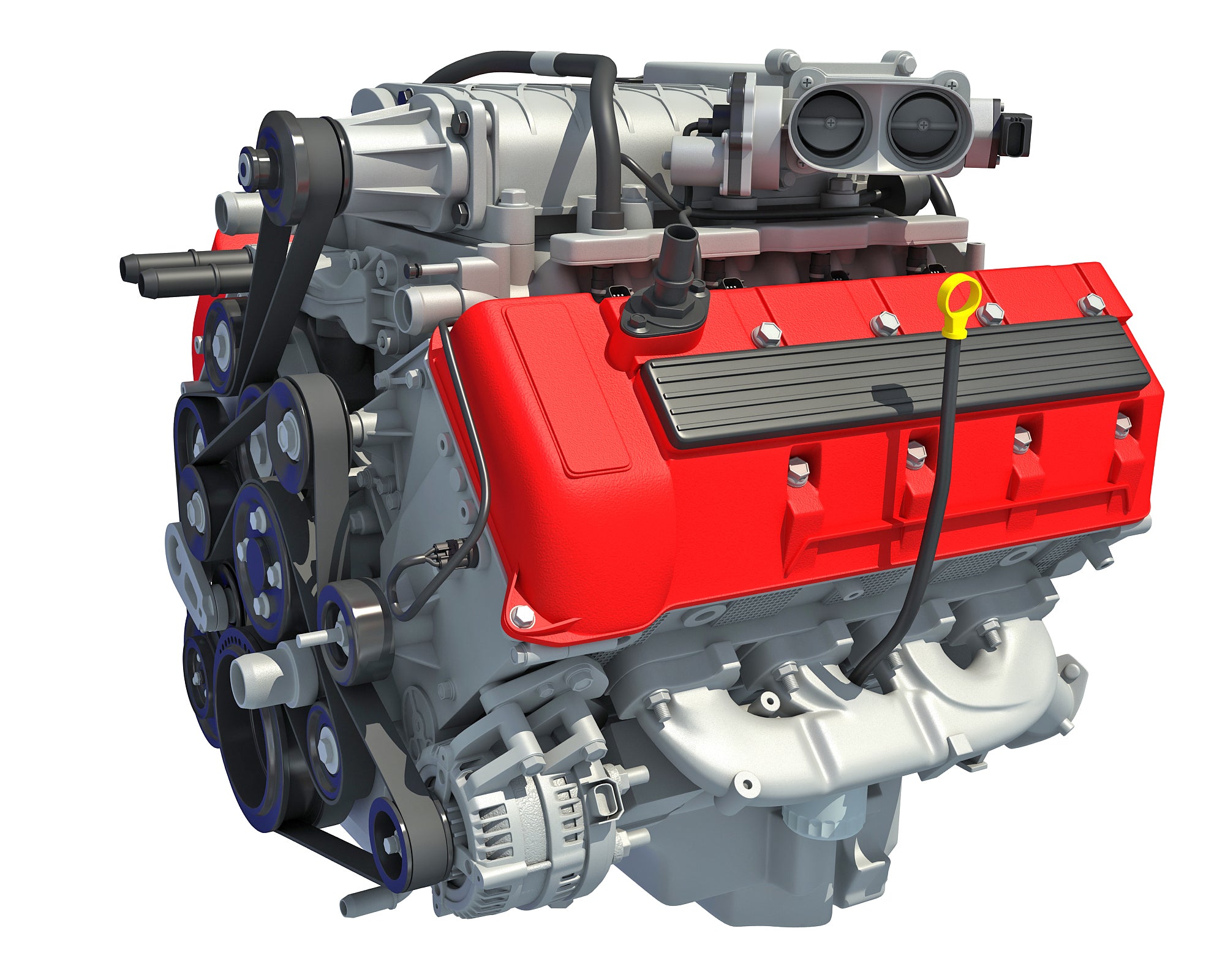V8 Engine with Interior Parts