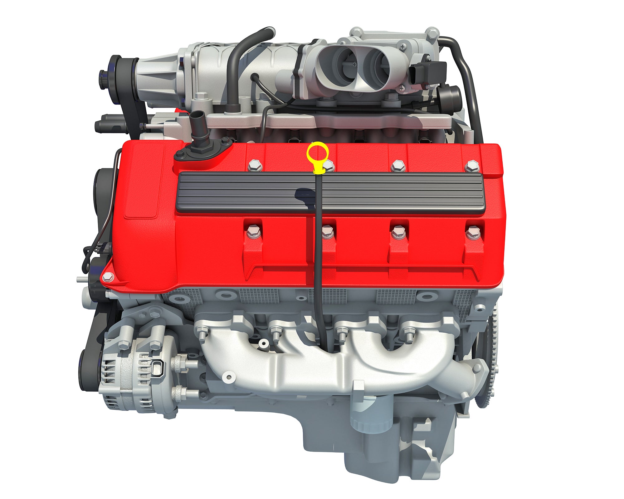 V8 Engine with Interior Parts