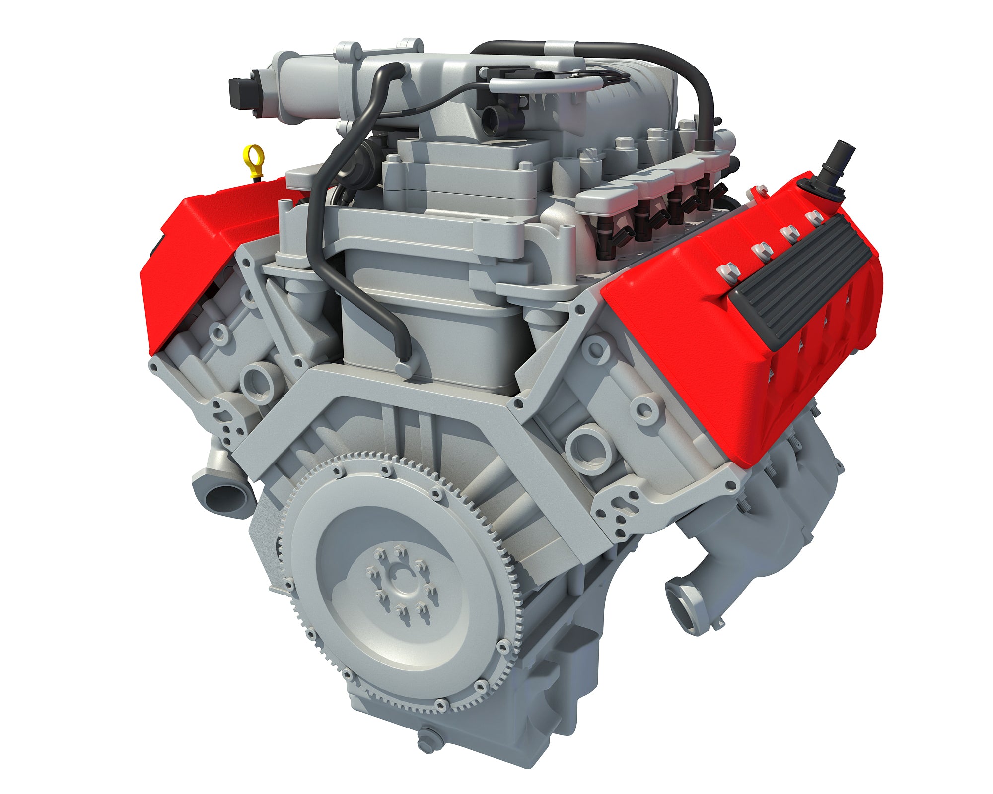 V8 Engine with Interior Parts