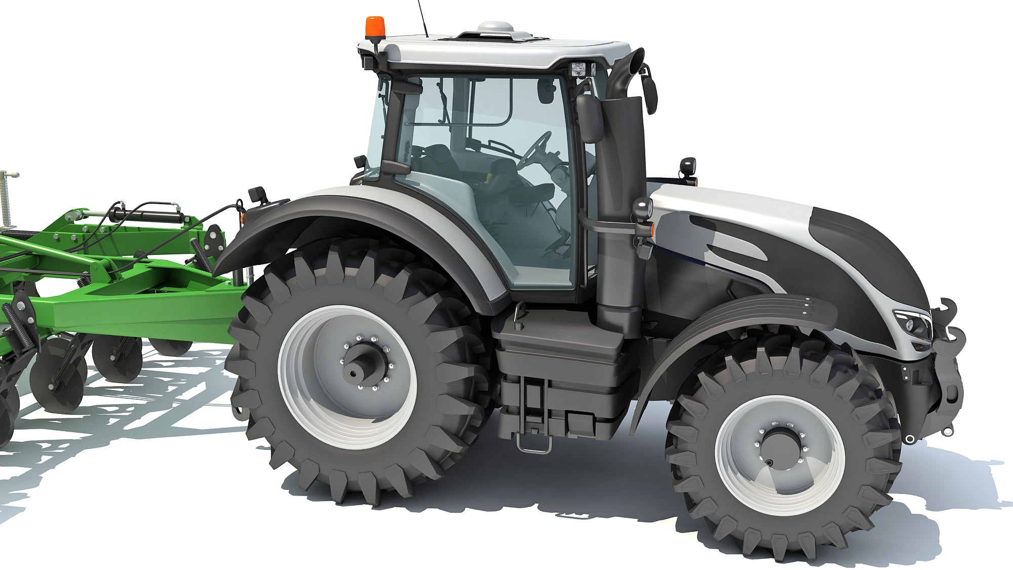 Tractor with Trailed Disc Harrow