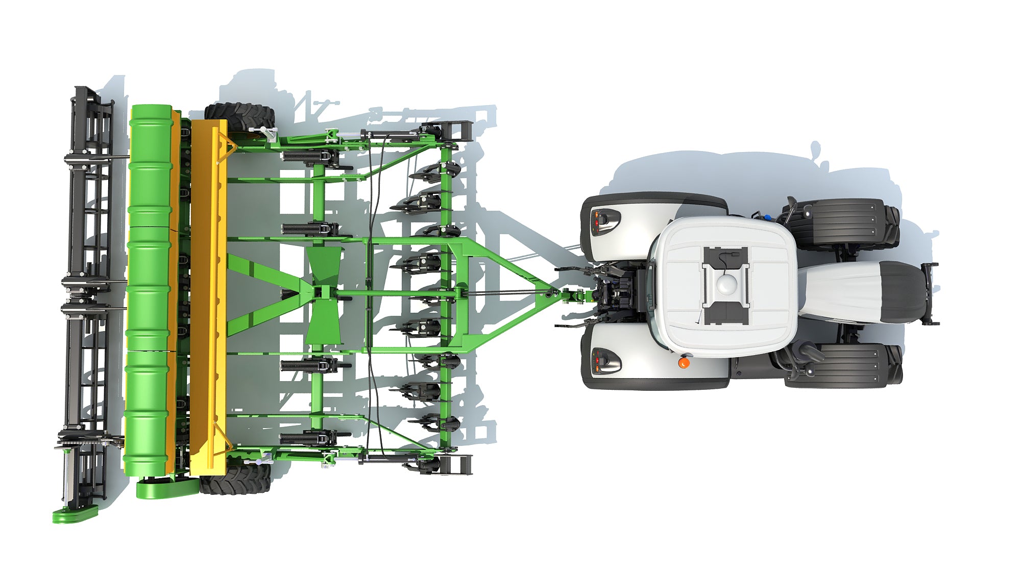 Tractor with Trailed Disc Harrow
