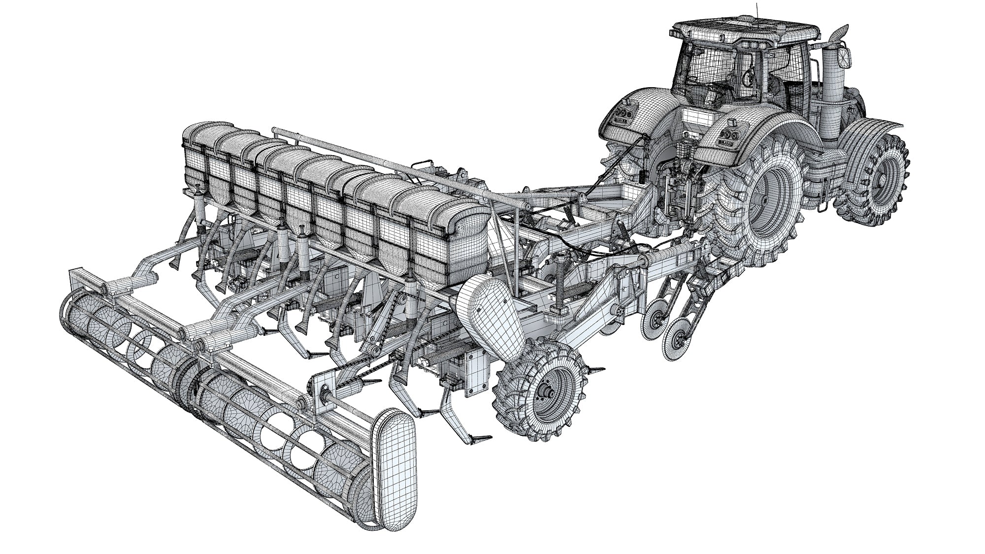 Tractor with Trailed Disc Harrow