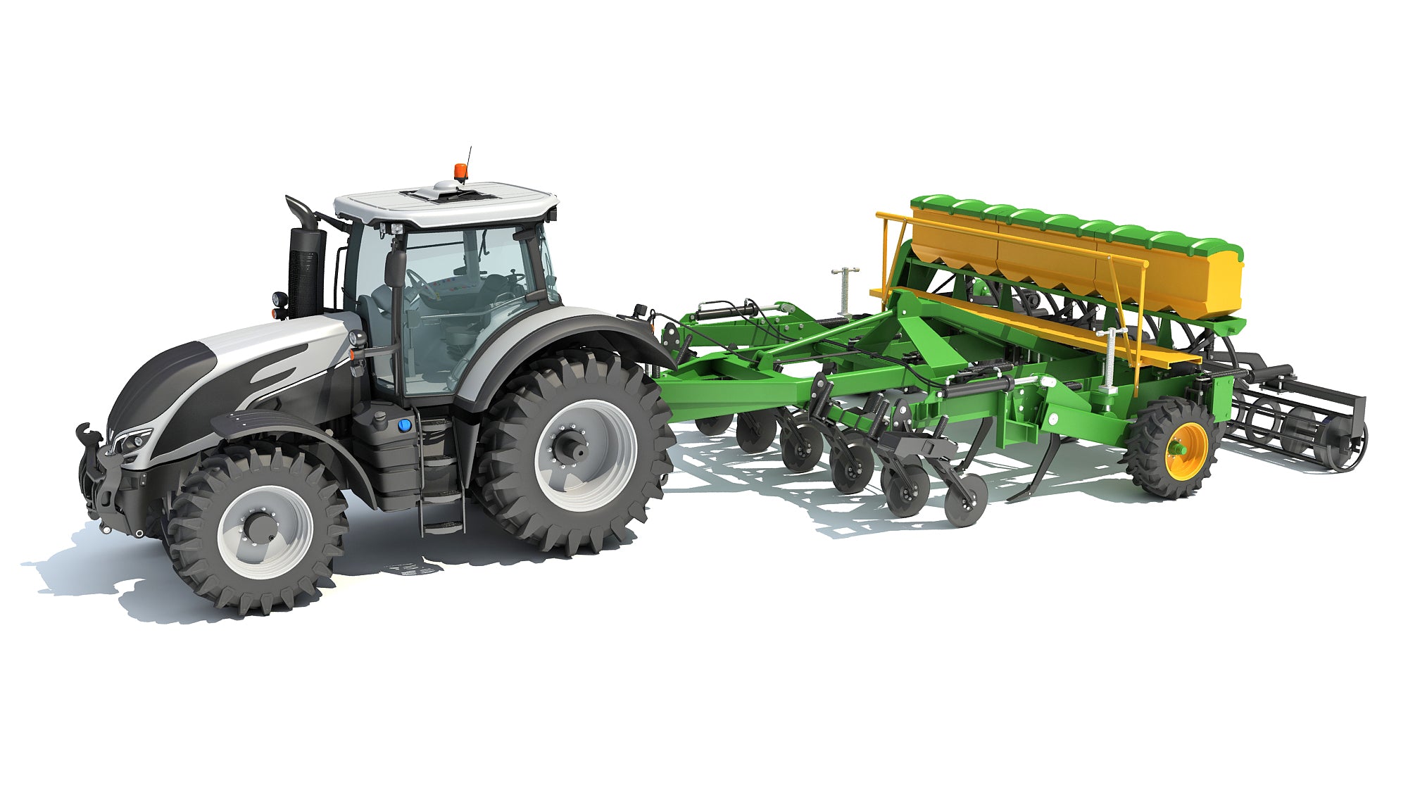 Tractor with Trailed Disc Harrow