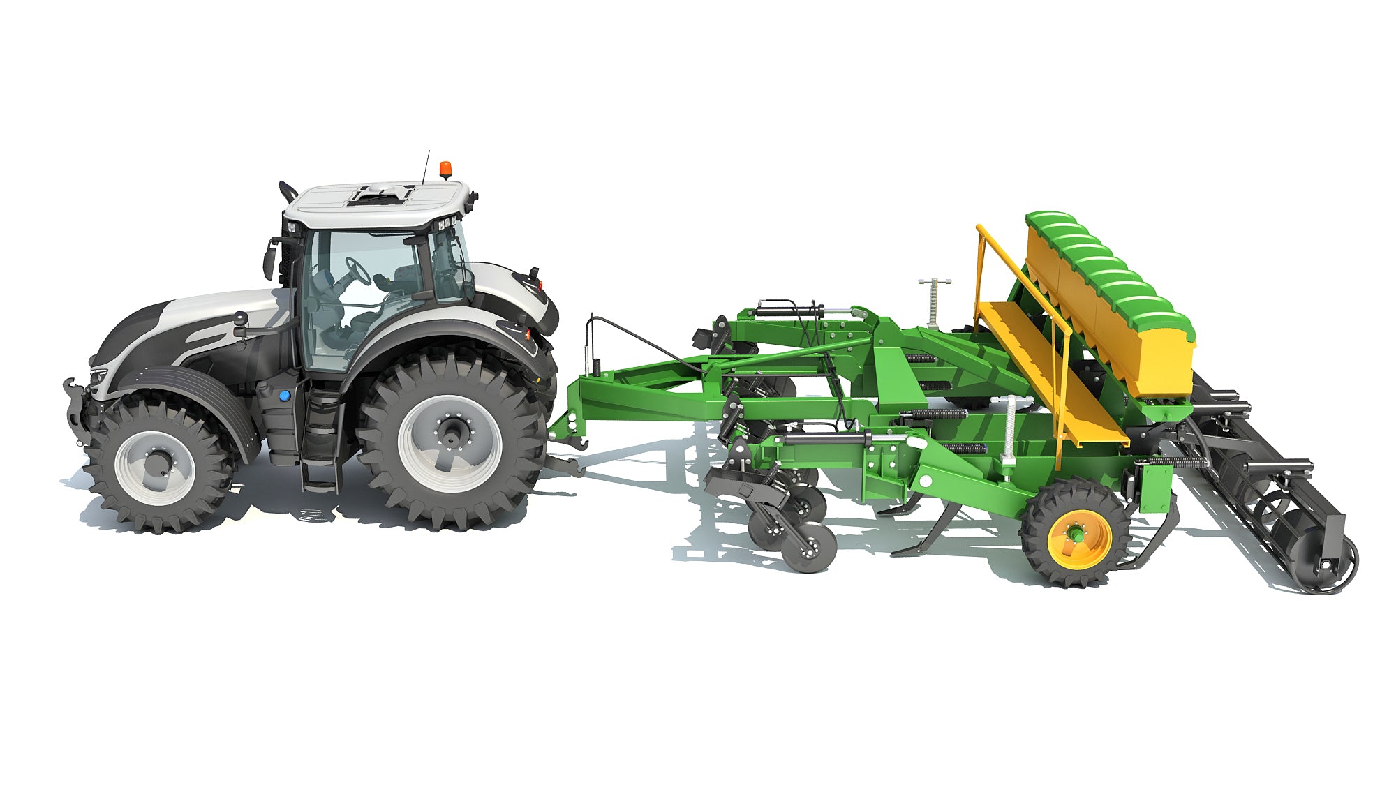 Tractor with Trailed Disc Harrow