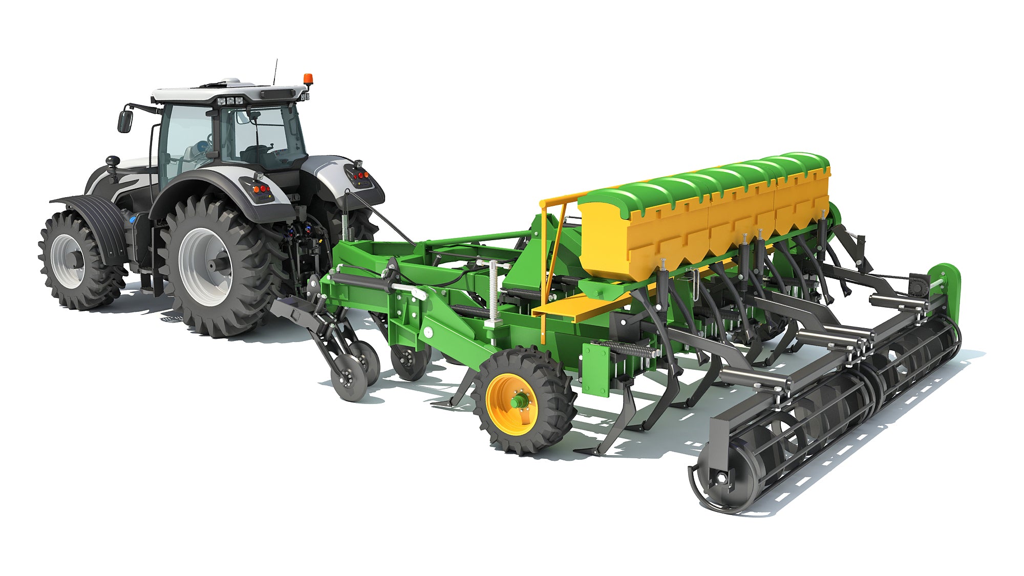 Tractor with Trailed Disc Harrow