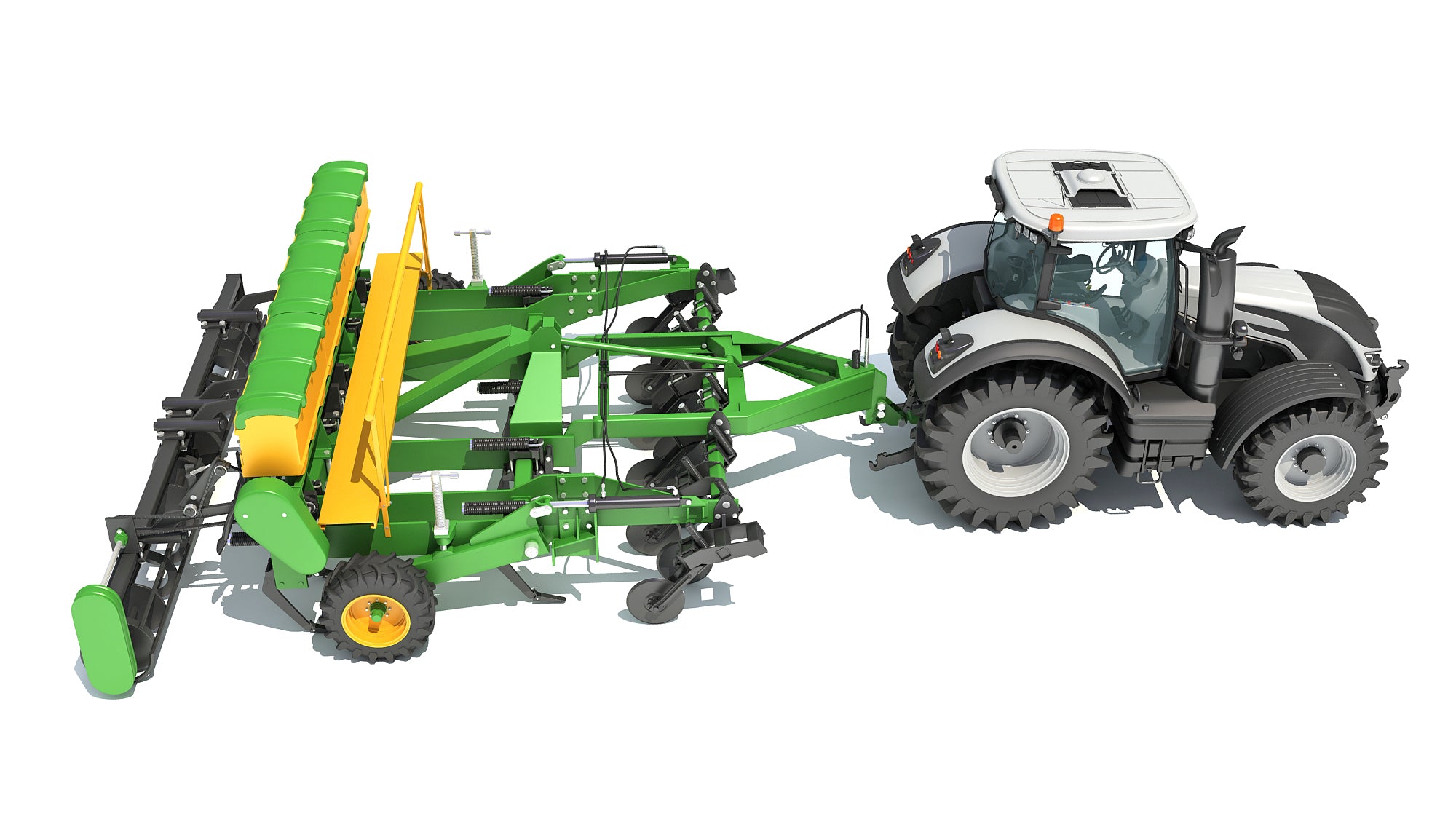 Tractor with Trailed Disc Harrow