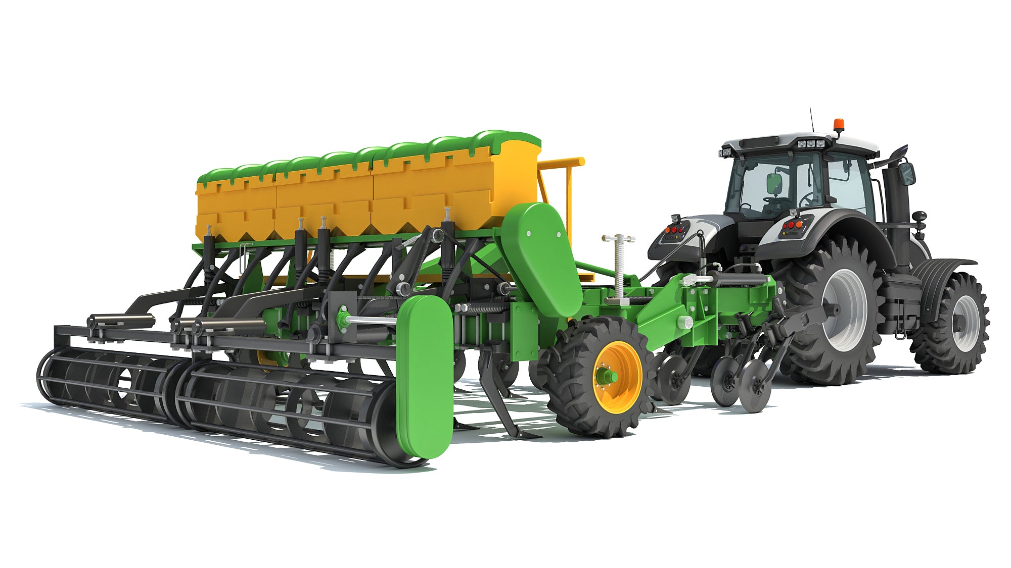 Tractor with Trailed Disc Harrow