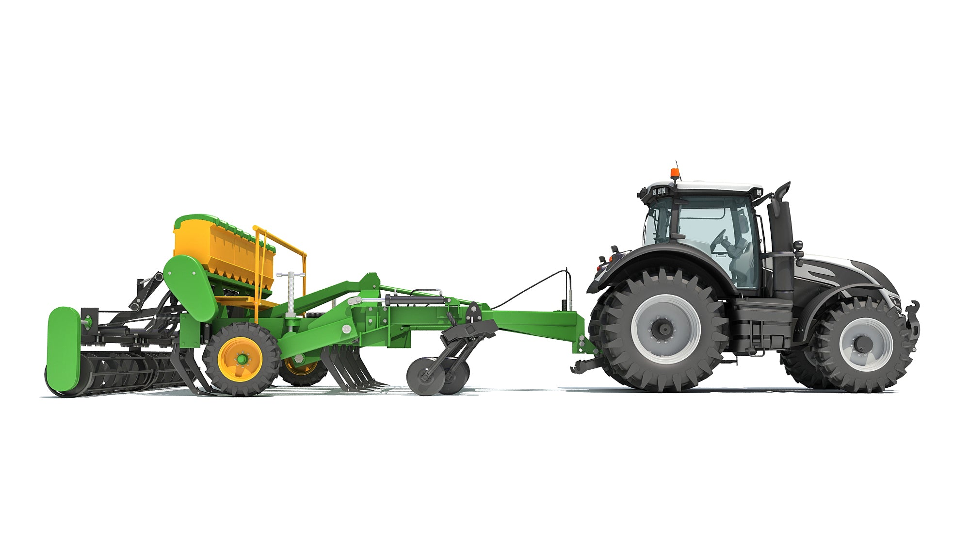 Tractor with Trailed Disc Harrow