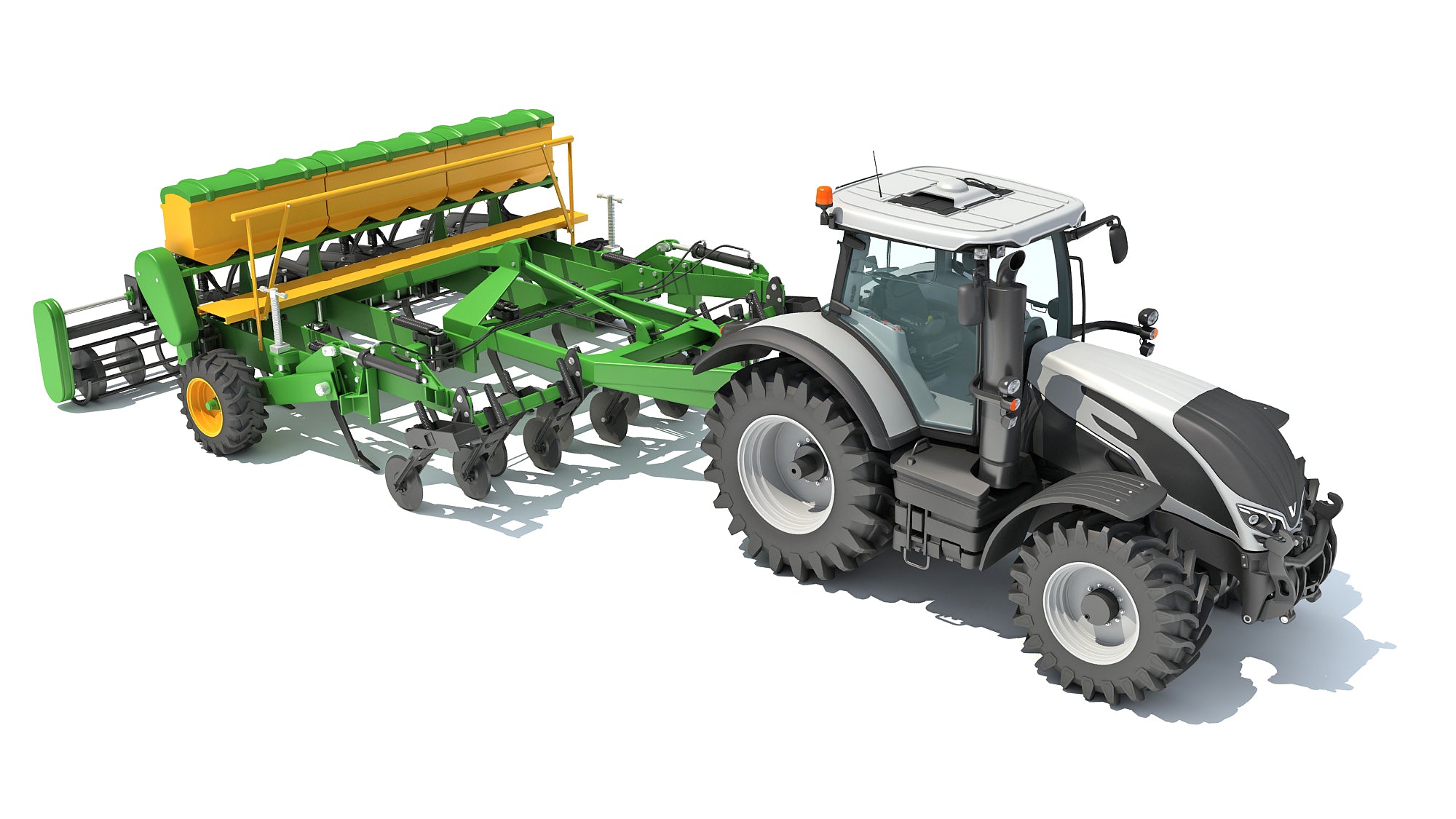 Tractor with Trailed Disc Harrow