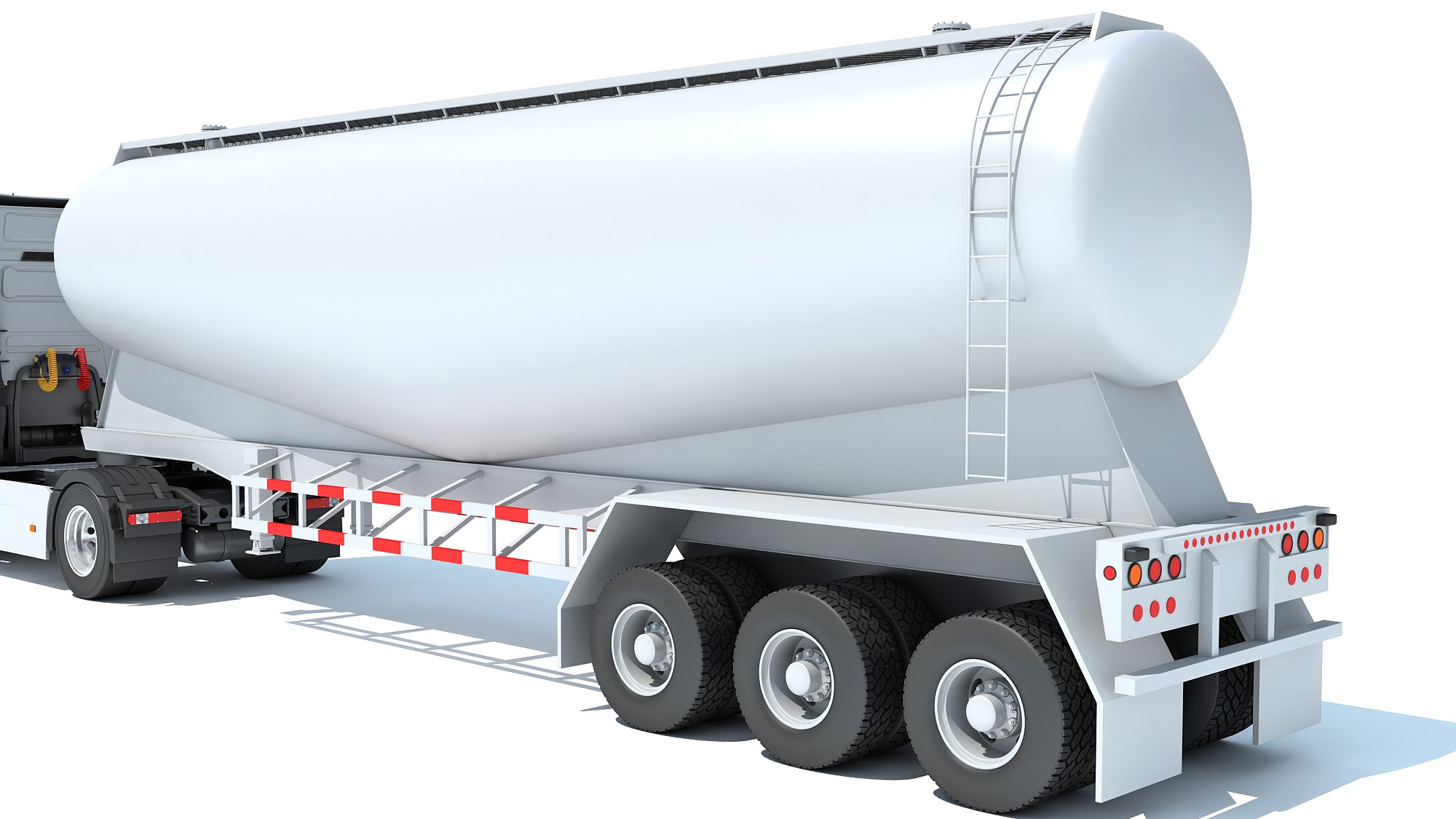 White Truck with Tank Trailer