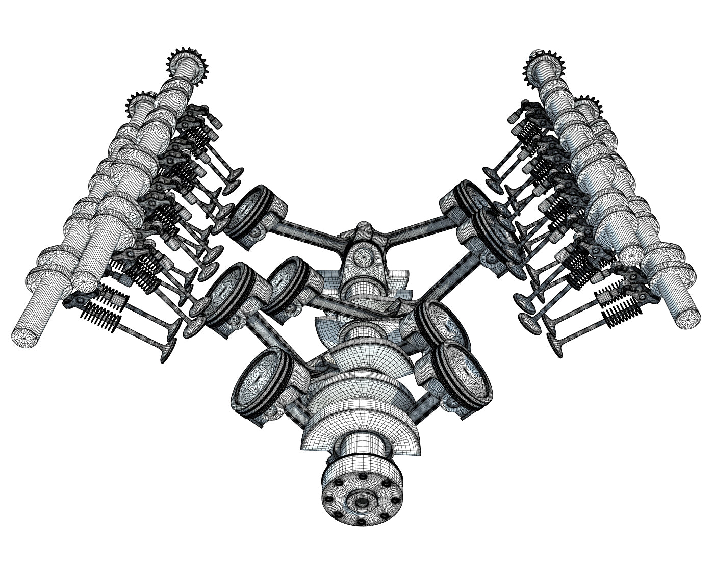 Animated V8 Engine Cylinders