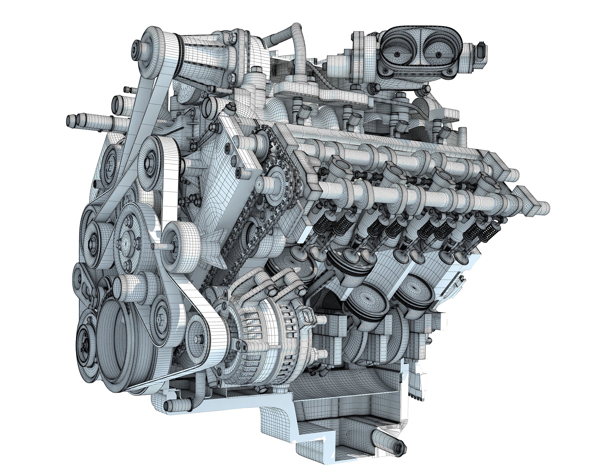 Cutaway V8 Engine