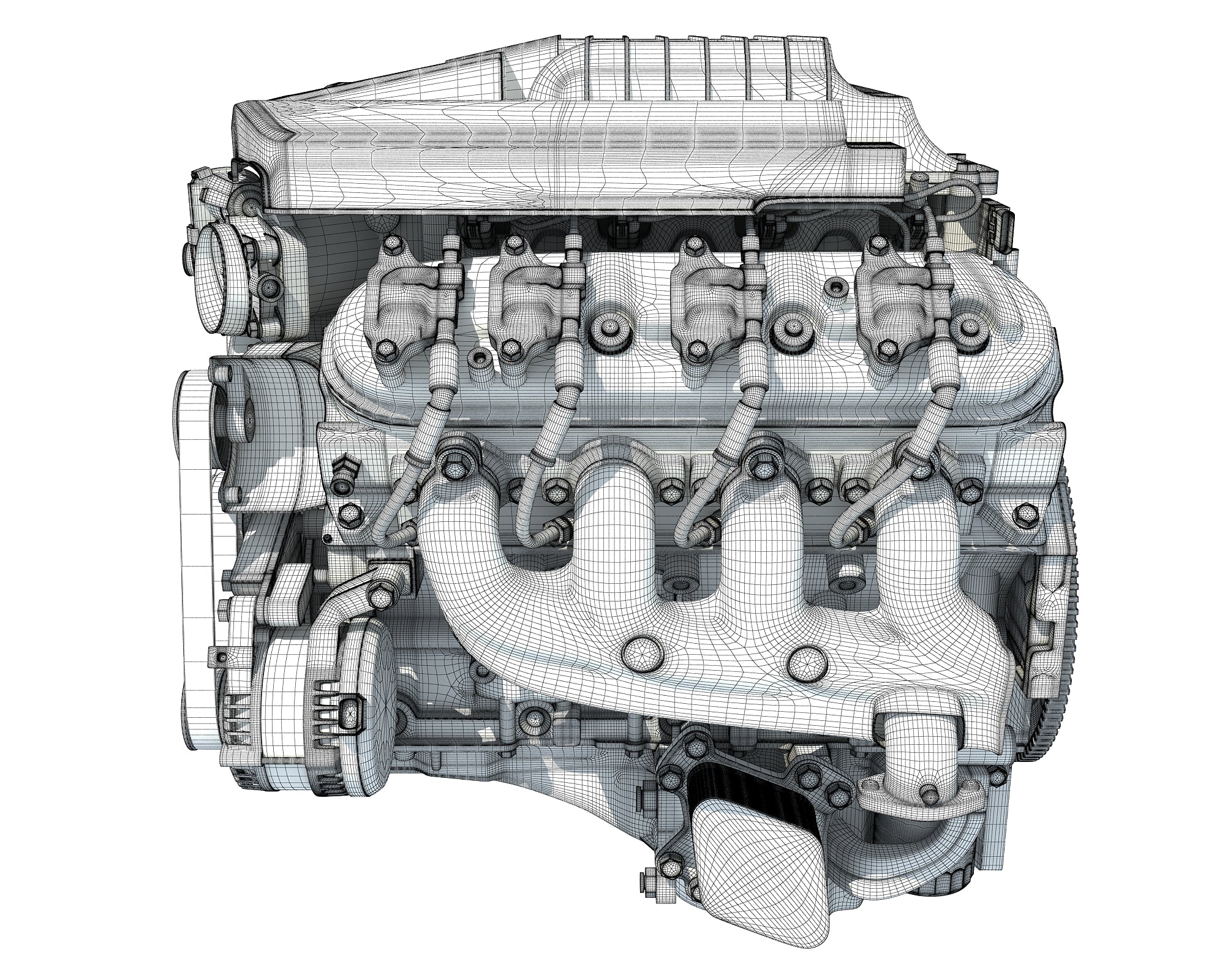 3D Models V8 Supercharged Engine