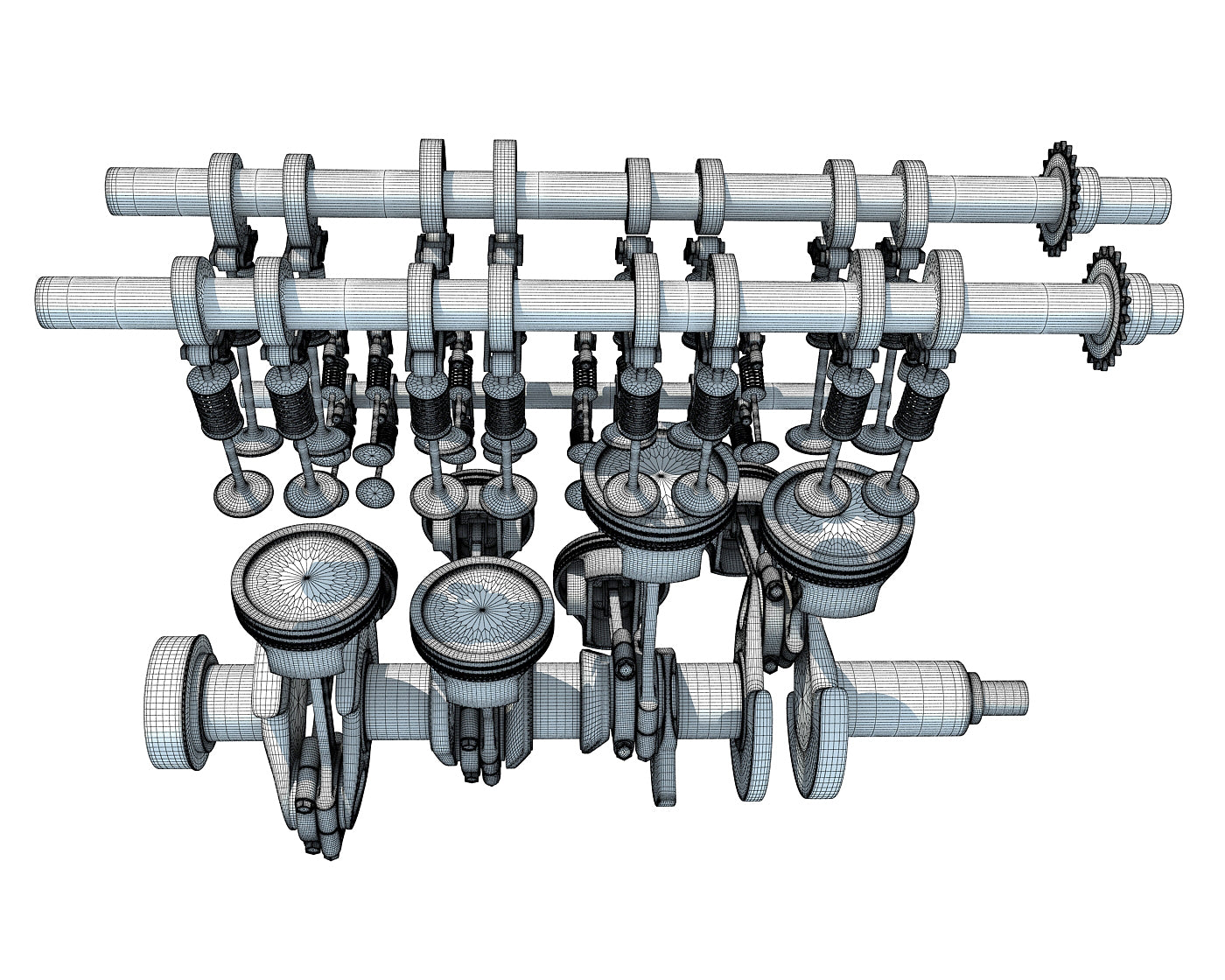 Animated V8 Engine Cylinders