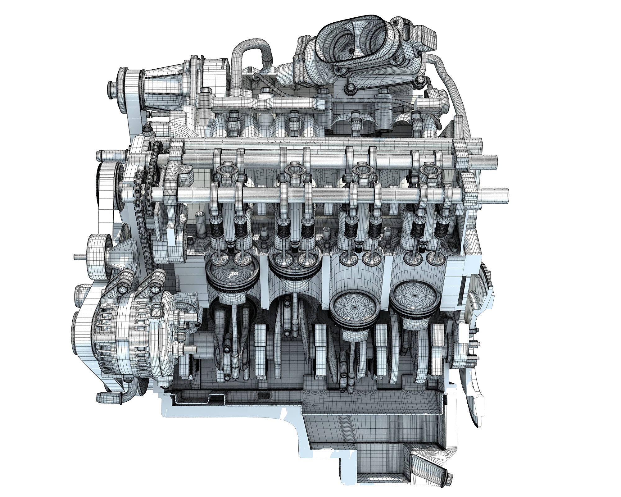 Cutaway V8 Engine