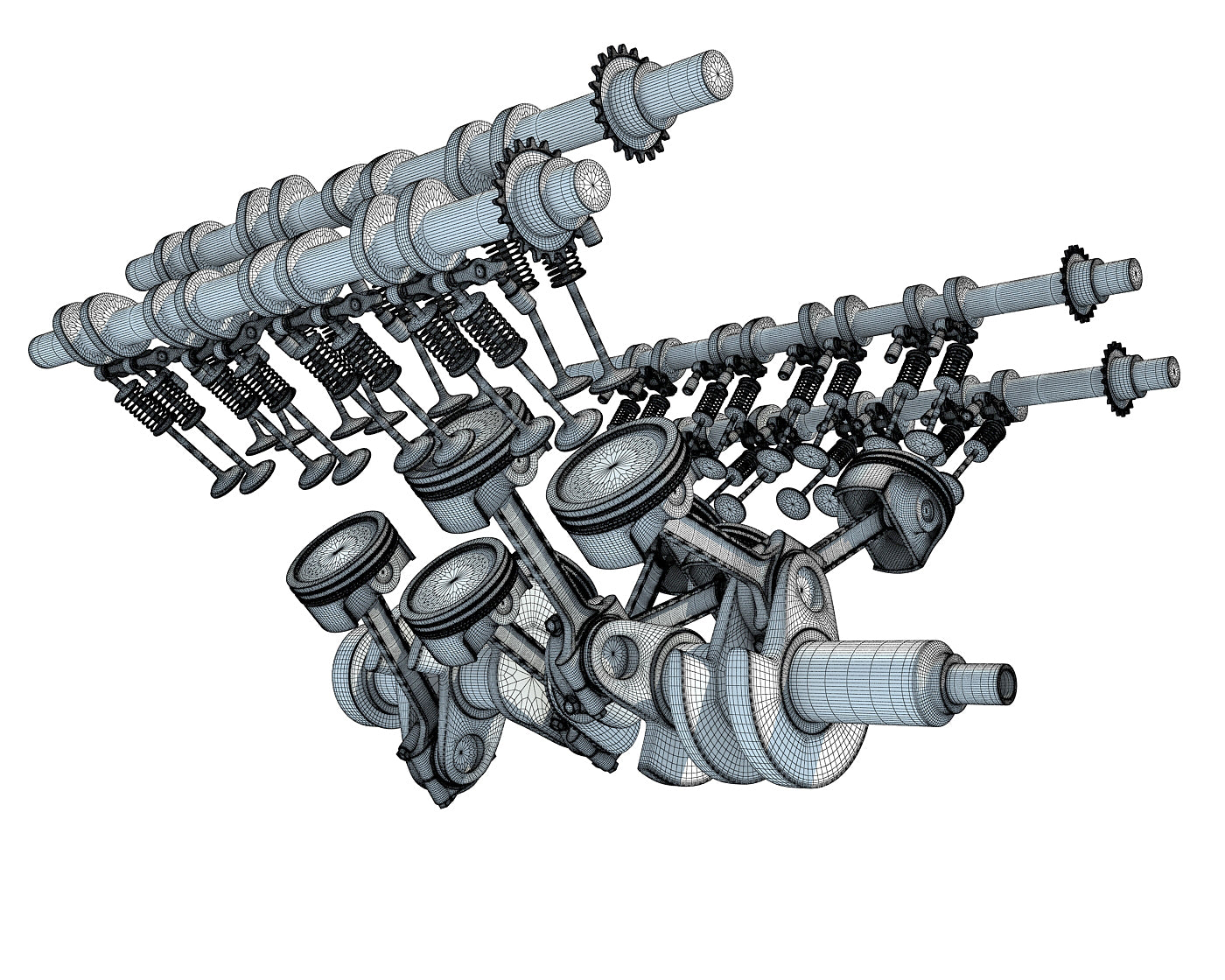 Animated V8 Engine Cylinders