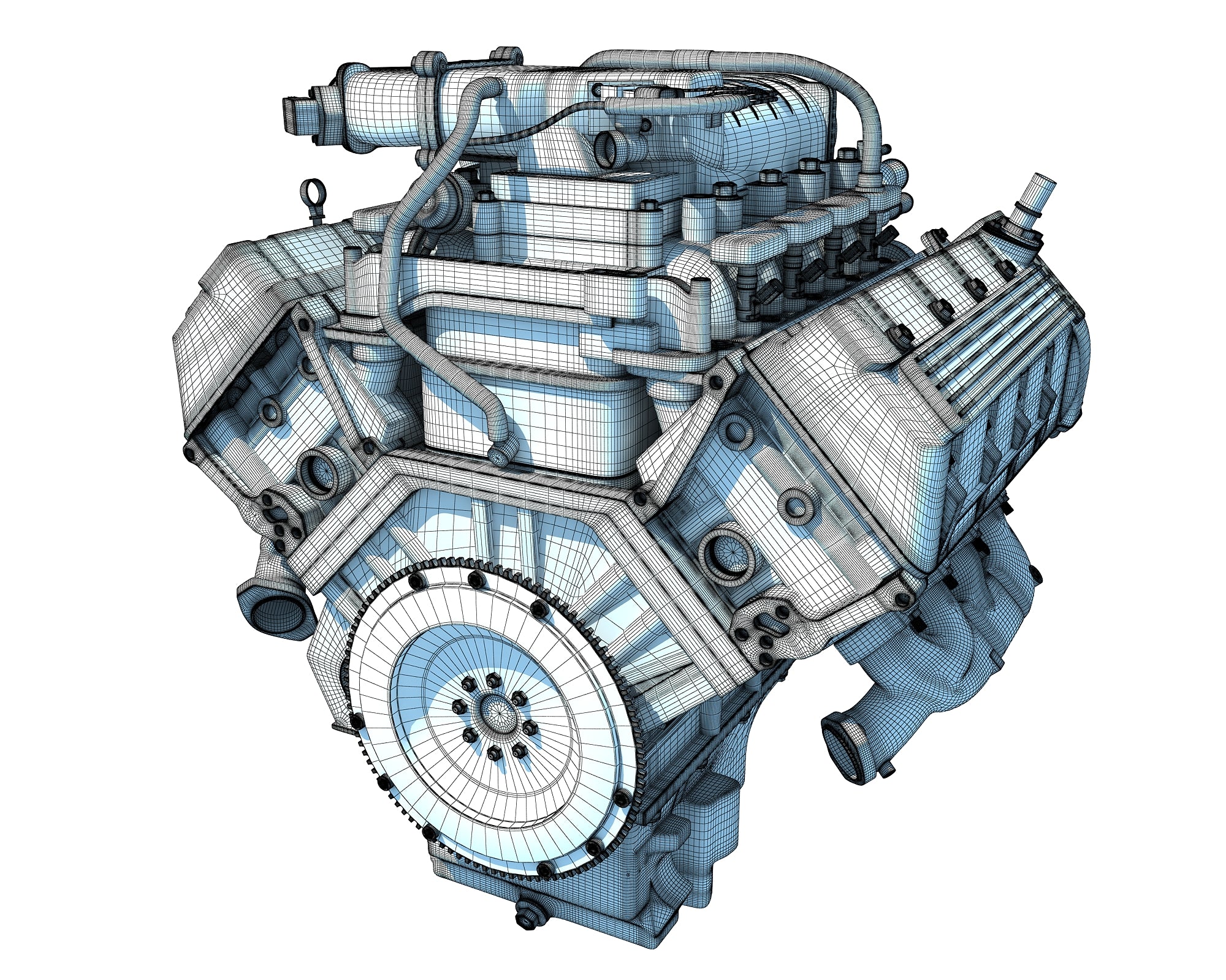 Animated Engine with Gasoline Ignition