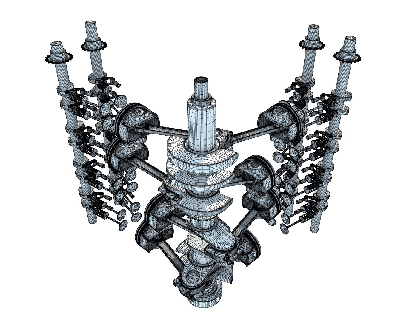 Animated V8 Engine Cylinders