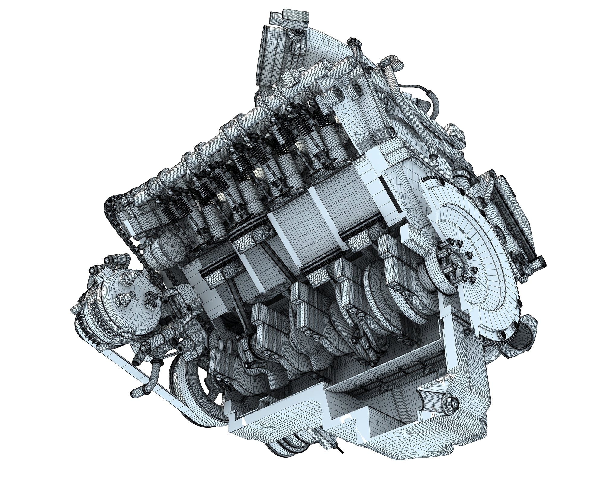 Cutaway V8 Engine